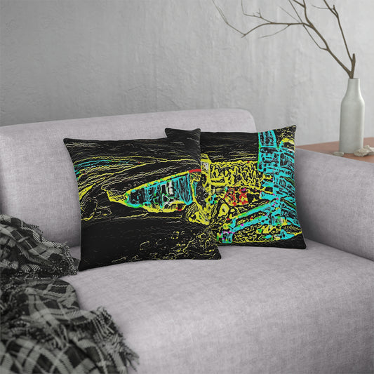 Waterproof Pillows ...  "Snow Vehicle In Snow Storm At-Rest" ... Circa 12Mar23 ... Central Idaho ... 18-Hours Rendering Time: Original Works ...
