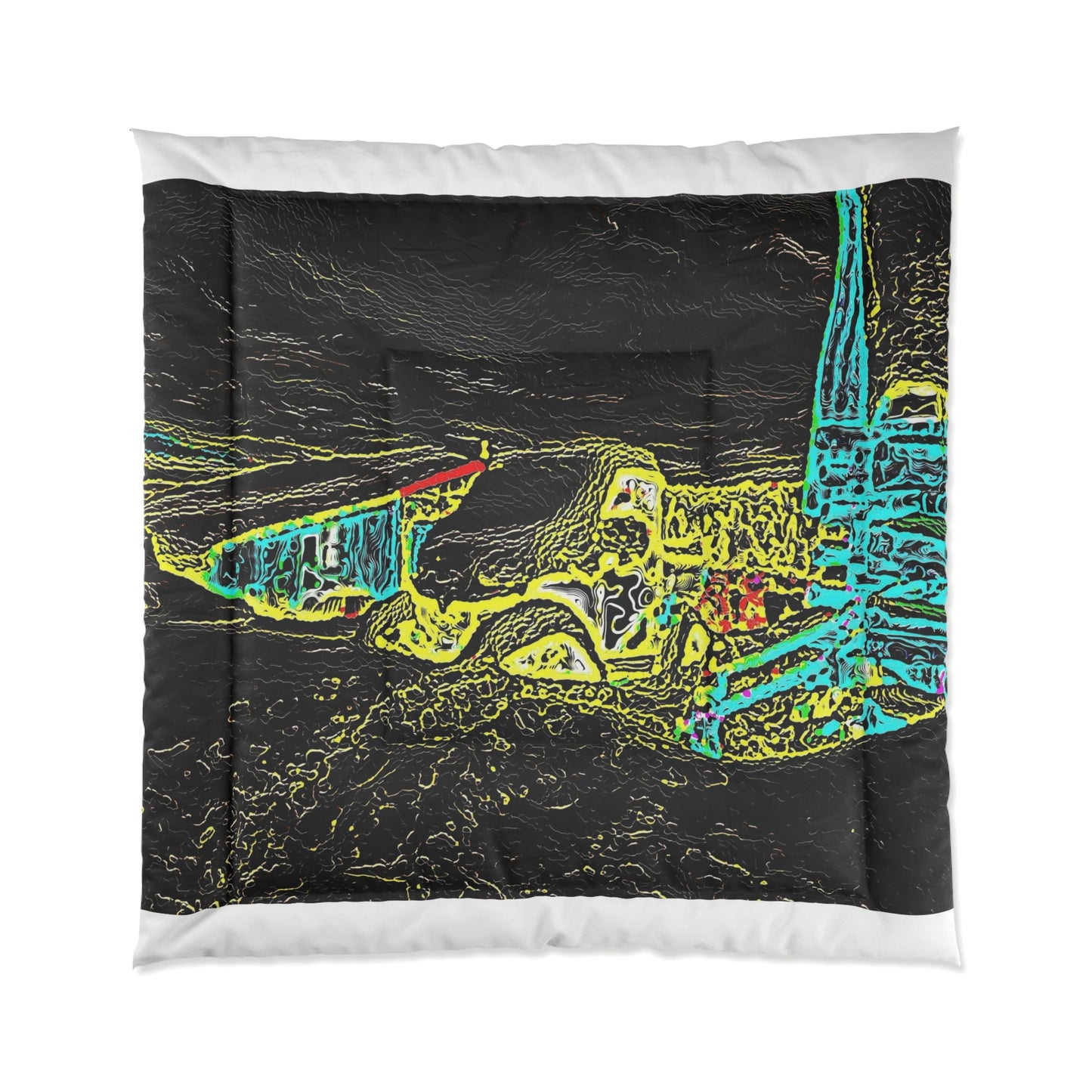 Comforter ...  "Snow Vehicle In Snow Storm At-Rest" ... Circa 12Mar23 ... Central Idaho ... 18-Hours Rendering Time: Original Works ...
