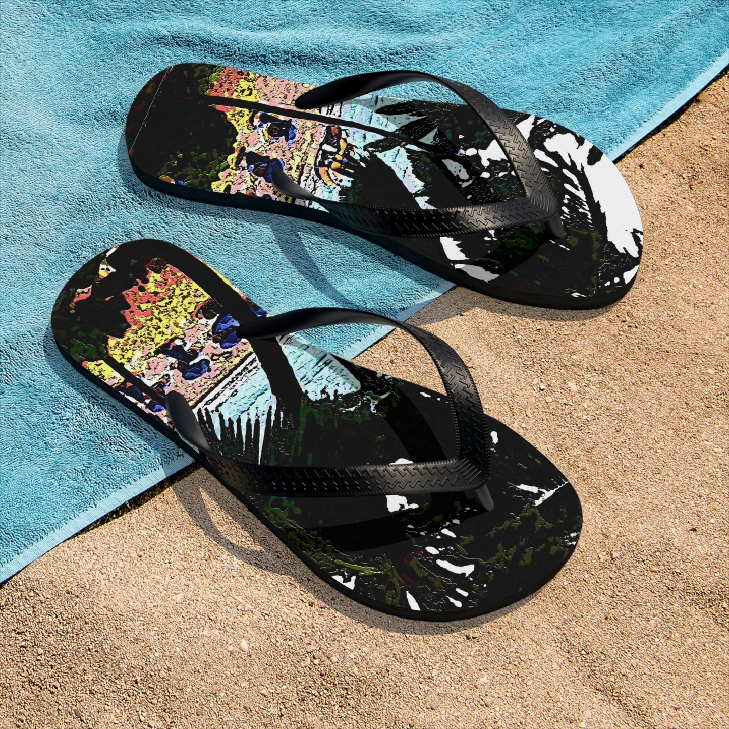 Unisex Flip-Flops ...  "A Beautiful Beach Amongst The Palms" ... The Outrigger Waikiki, Honolulu, Oahu ... Original Works ...