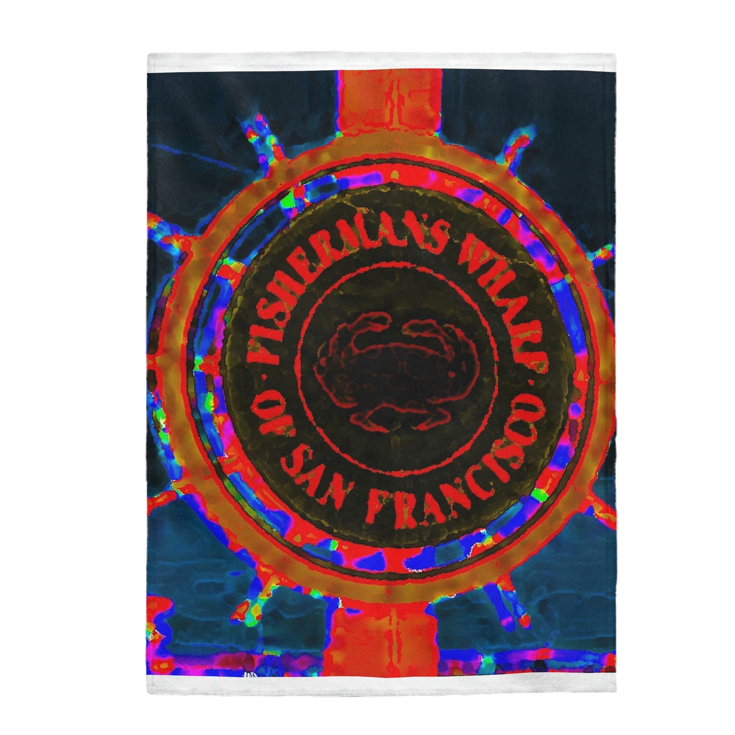 Velveteen Plush Blanket... "No.9 Fishermen's Grotto - Fishermen's Wharf, SF, California" ... Family Archives: 1970's ... Original Works ...