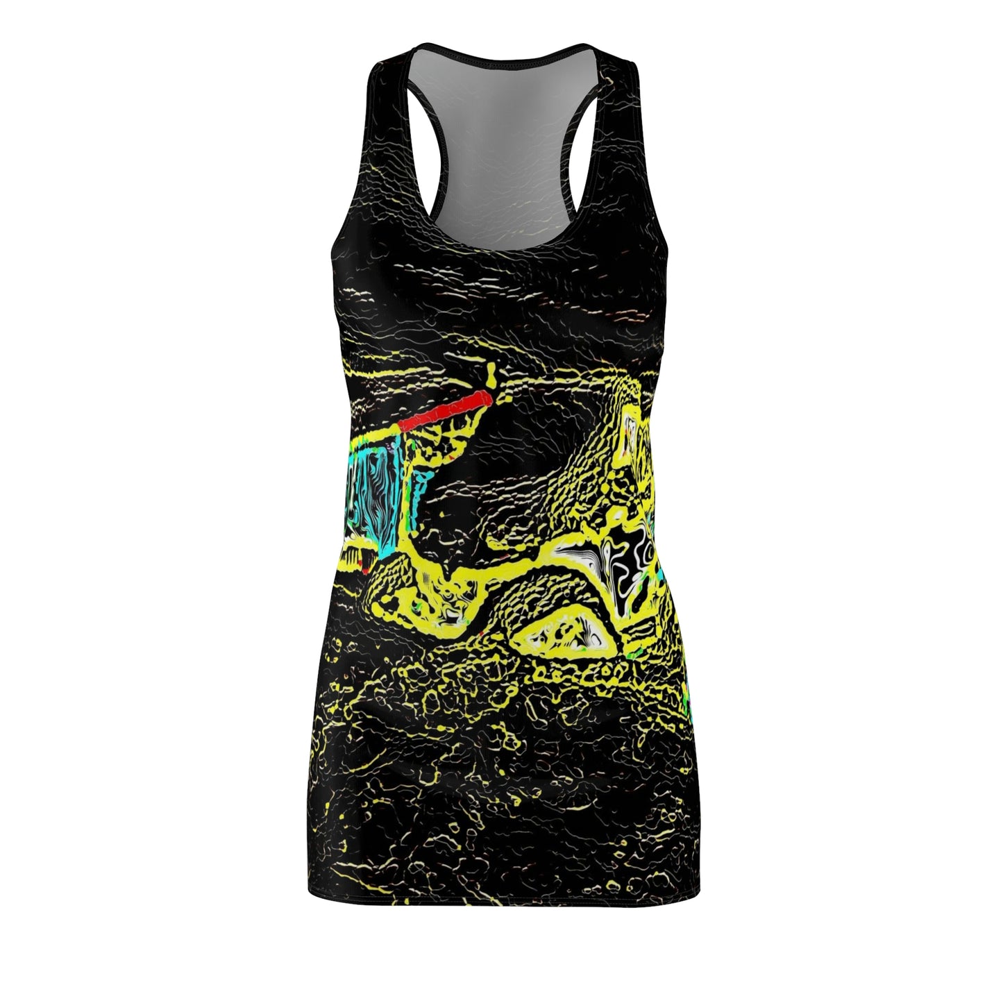Women's Cut & Sew Racerback Dress (AOP) ... "Snow Vehicle In Snow Storm At-Rest" ... Circa 12Mar23 ... Central Idaho ... 18-Hours Rendering Time: Original Works ...