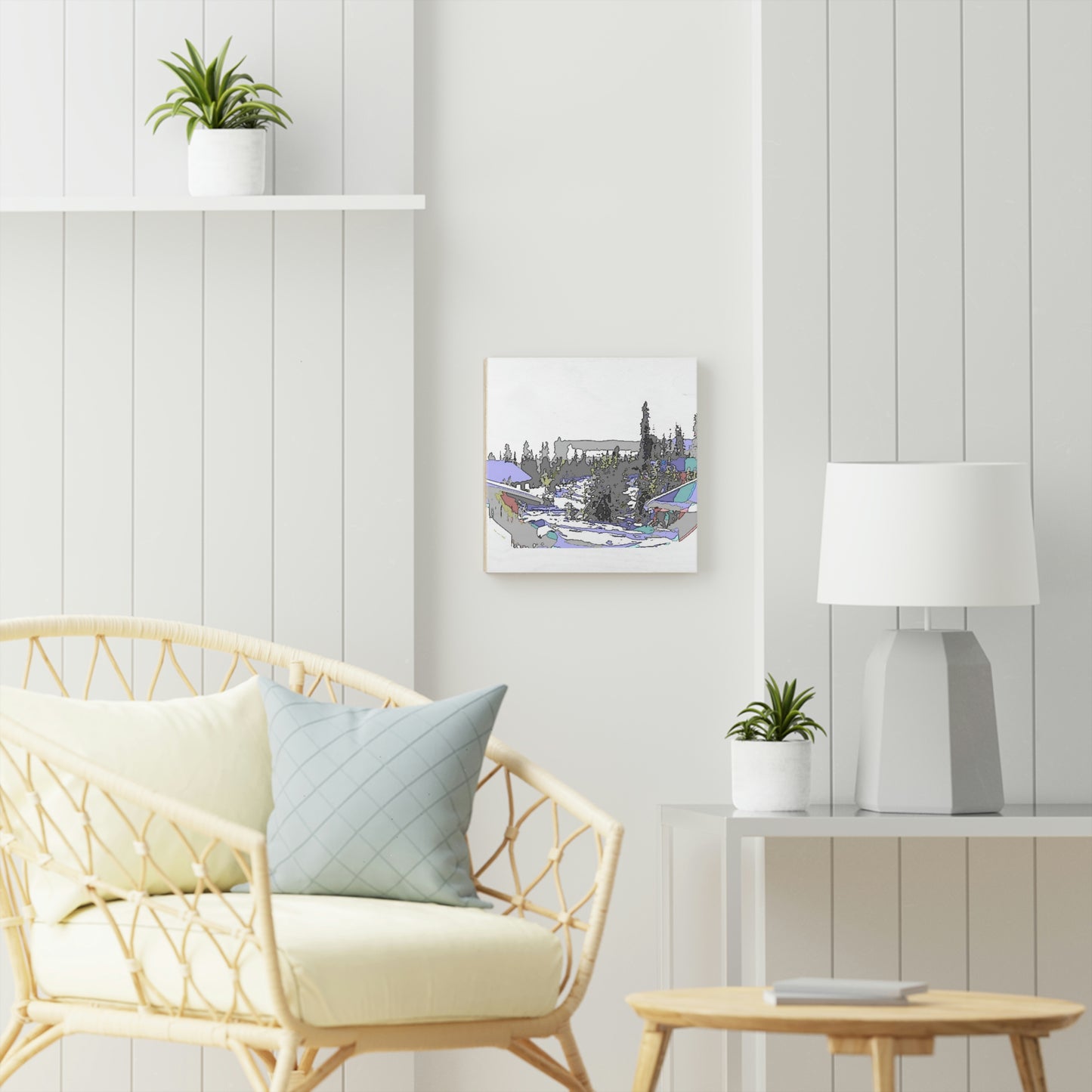 Wood Canvas ...  Snow ... Impressionalism ... Mountain-Snowscape "Happy New Years 2023!" ...