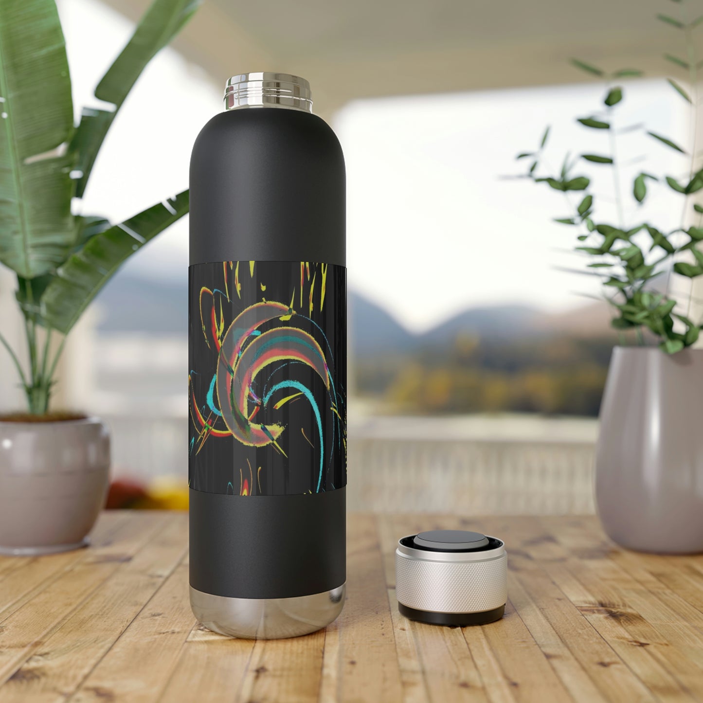 Soundwave Copper Vacuum Audio Bottle 22oz ... "Waning Moon" ... Central Idaho ... October 2022 ... Rendering Time: 22 Hours ... Original Works ...