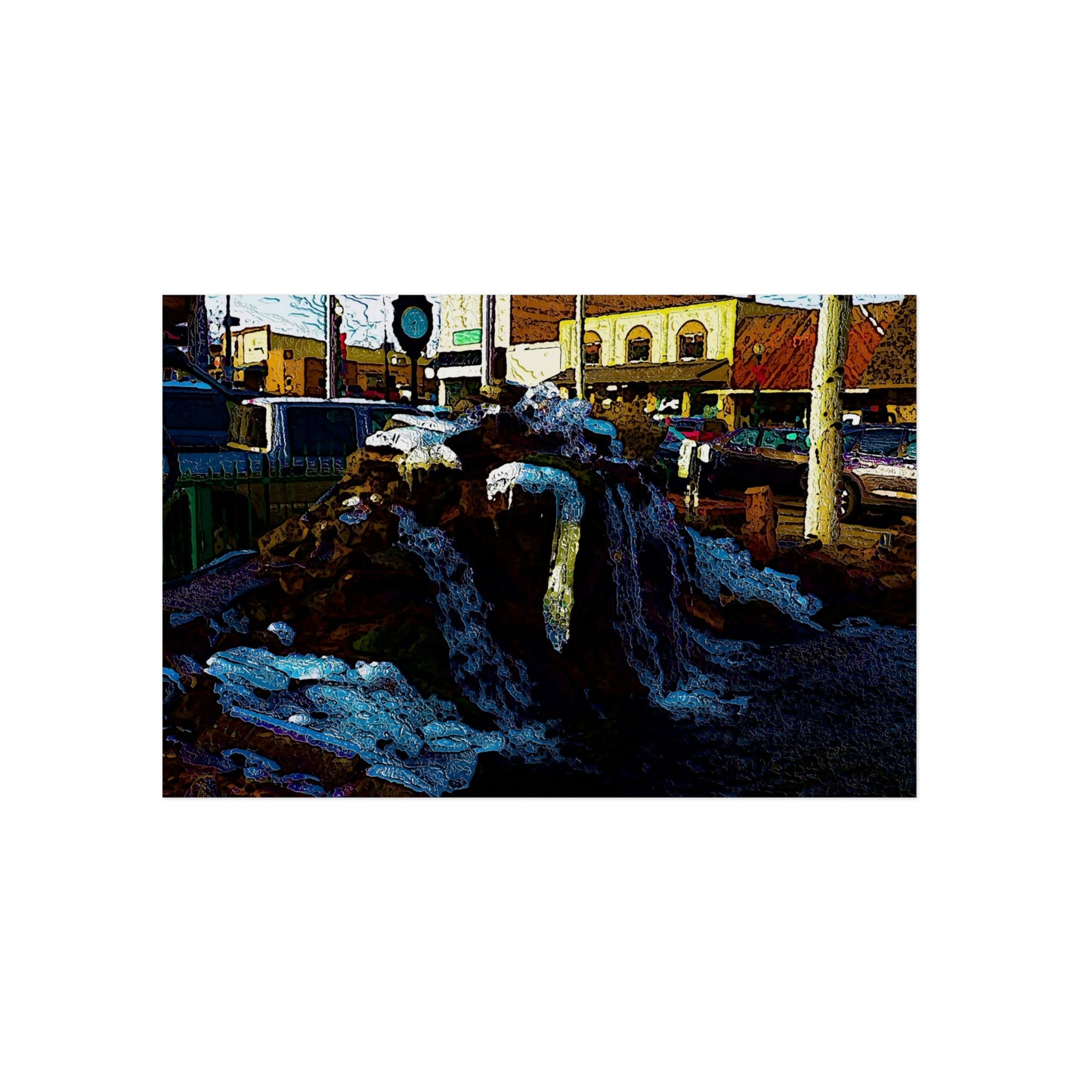 Aluminum Composite Panels ... Sculpted ... "Ice & Water Scape" ... Downtown Grangeville, Idaho, USA (Irwin's Pharmacy) ... 4Jan23 ... Original Works ...