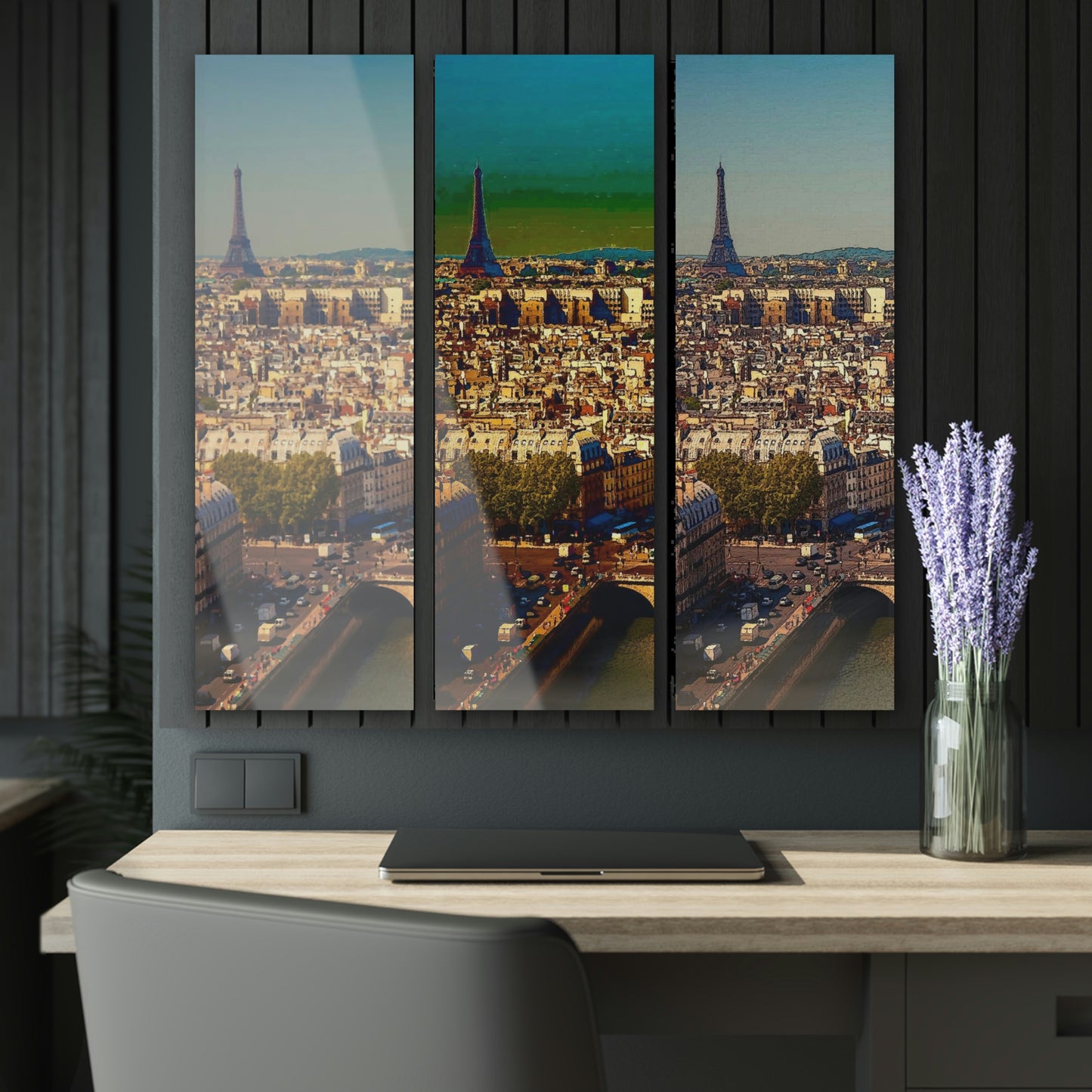 Acrylic Prints (Triptych) ... Au Paris ... "Along The River Seine" ... Barbara Joan Bonnel-Holt: 1972 ... Original Works ...