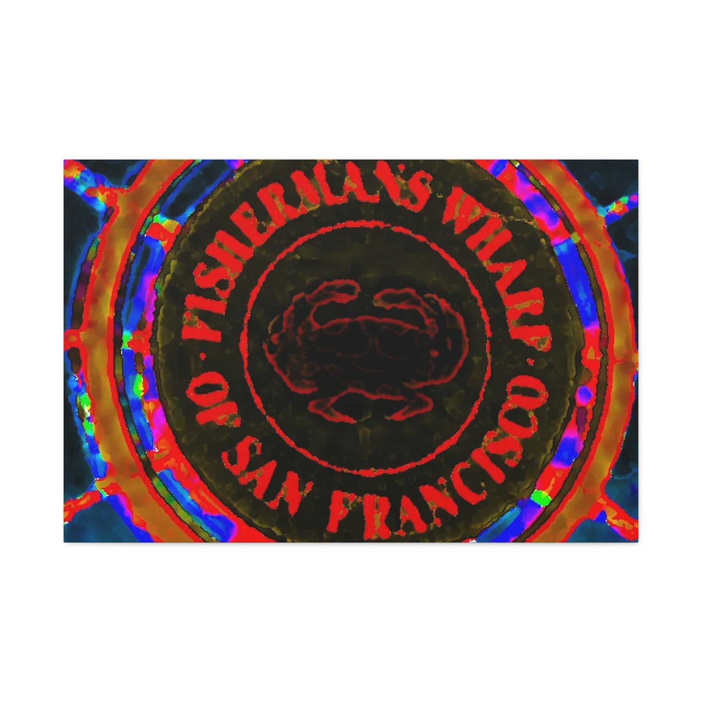 Satin Canvas, Stretched ... "No.9 Fishermen's Grotto - Fishermen's Wharf, SF, California" ... Family Archives: 1970's ... Original Works ...