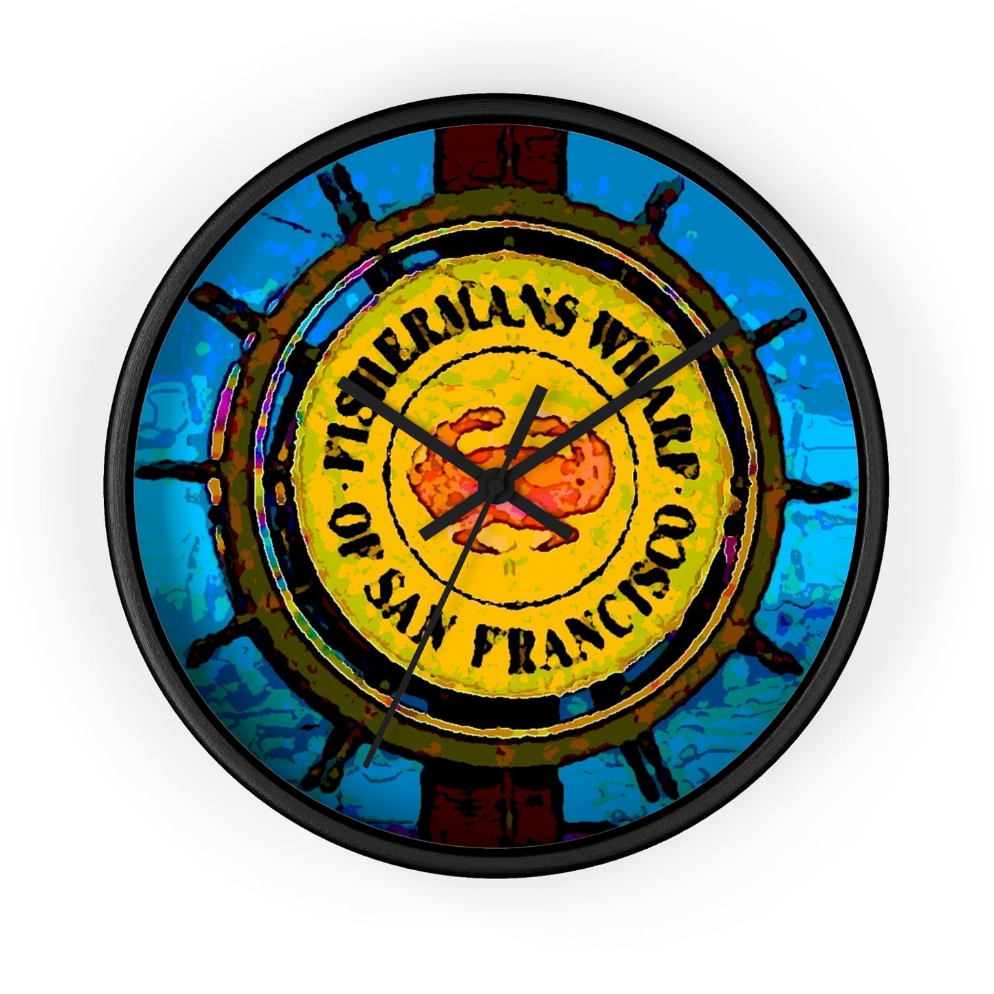 Wall clock ... "No.9 Fishermen's Grotto - Fishermen's Wharf, SF, California" ... Family Archives: 1970's ... Original Works ...