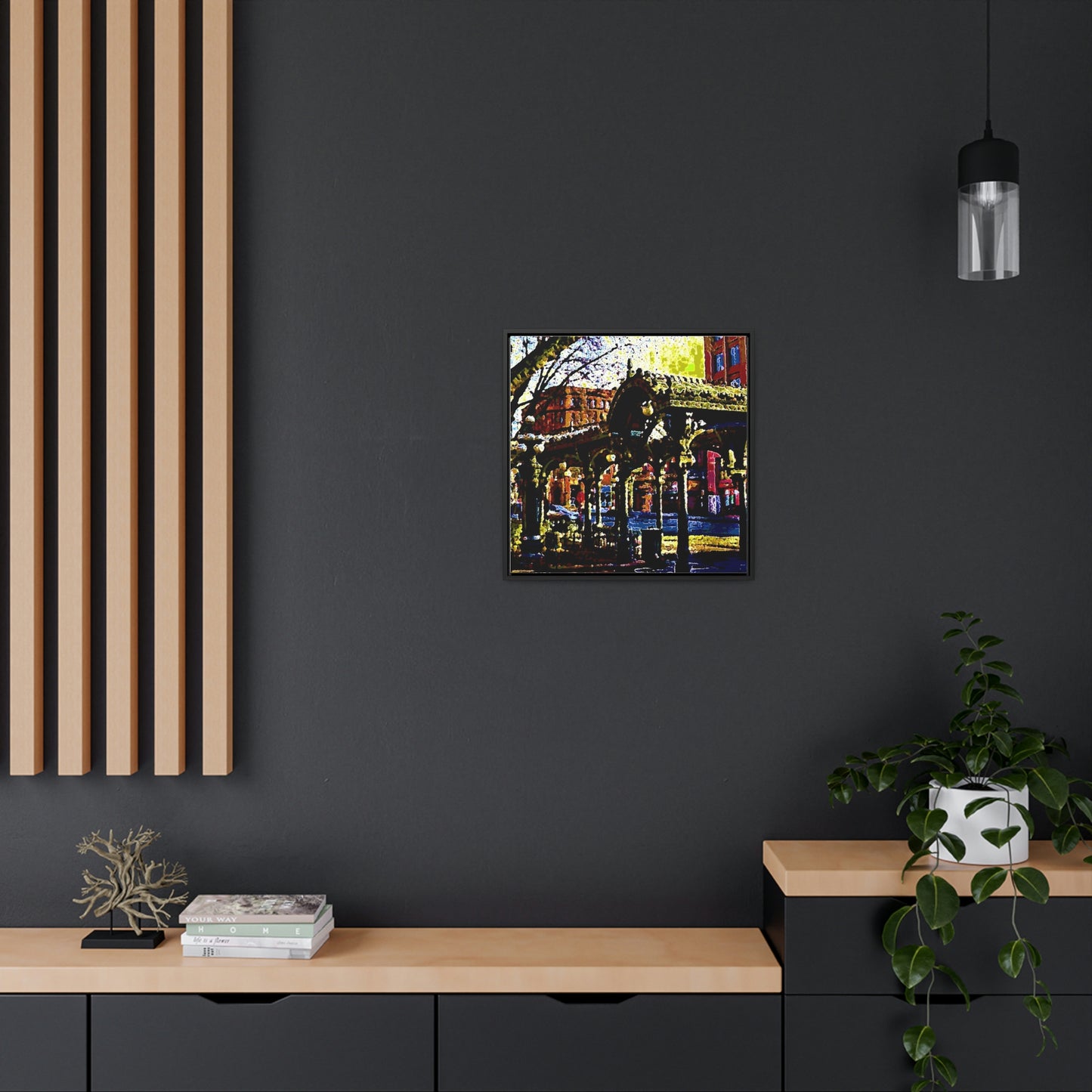 Gallery Canvas Wraps, Square Frame ... A Very Fine Place To Meet ... To Catch The Bus ... 'To Find A Friend' .. Just-To-Hangout ... Dr FJHolt Base Photo ... Original Works ...