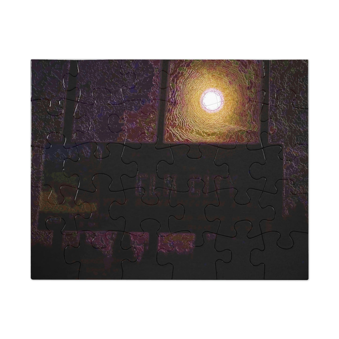 Jigsaw Puzzle (30, 110, 252, 500,1000-Piece) ... Car Approaches From The Stern ... Moon Ascendary From The Bow ... "Two Friendly Travellers On A Cold Night Near Elk City" ... C
