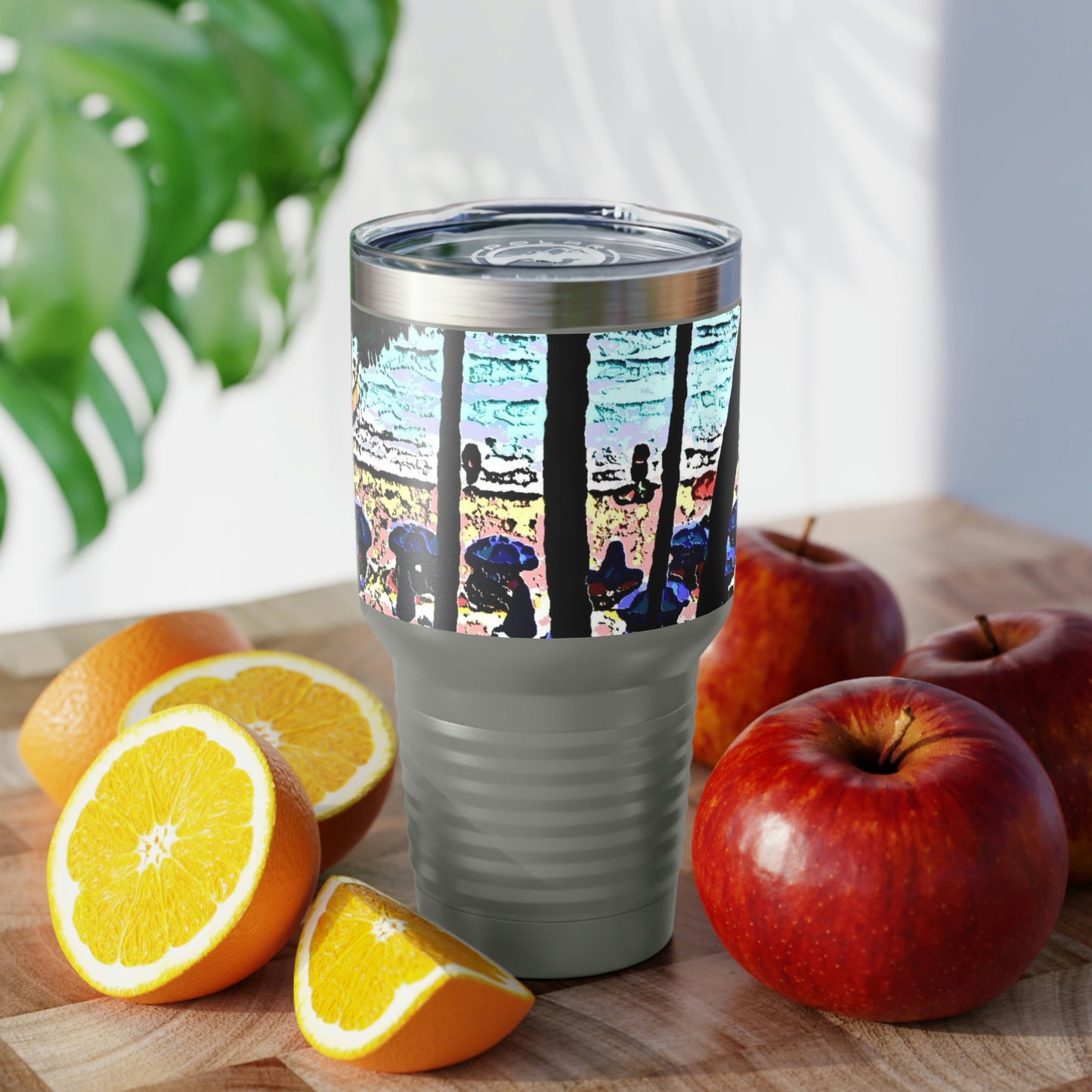 Ringneck Tumbler, 30oz ... "A Beautiful Beach Amongst The Palms" ... The Outrigger Waikiki, Honolulu, Oahu ... Original Works ...
