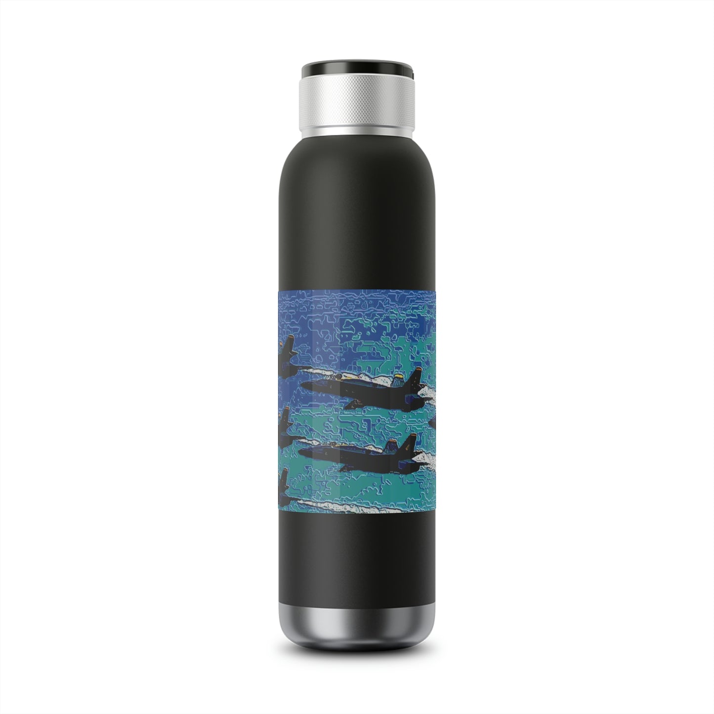 Soundwave Copper Vacuum Audio Bottle 22oz ... Seattle Seafair ..."Blue Angels Run Over Lake Washington" ... Circa Mid 1980's ... Dr FJ Holt ... Original Works ...