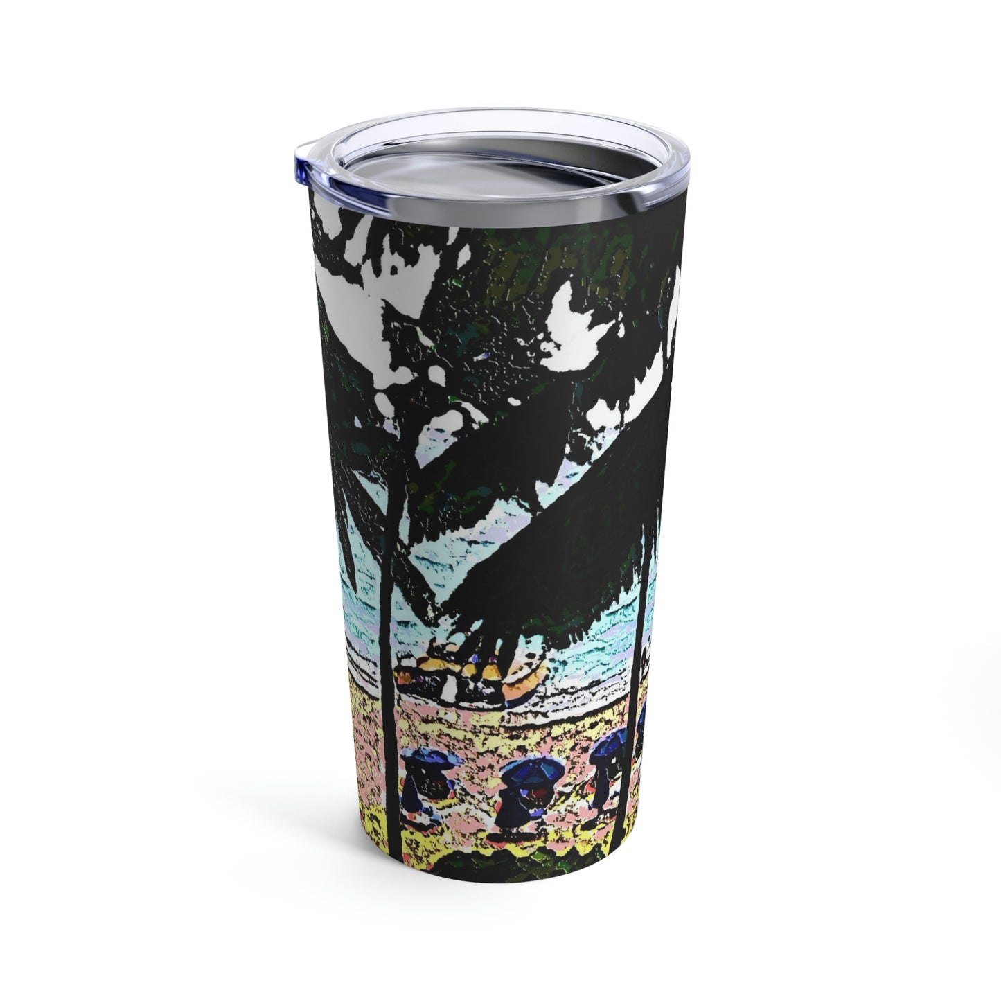 Tumbler 20oz ... "A Beautiful Beach Amongst The Palms" ... The Outrigger Waikiki, Honolulu, Oahu ... Original Works ...