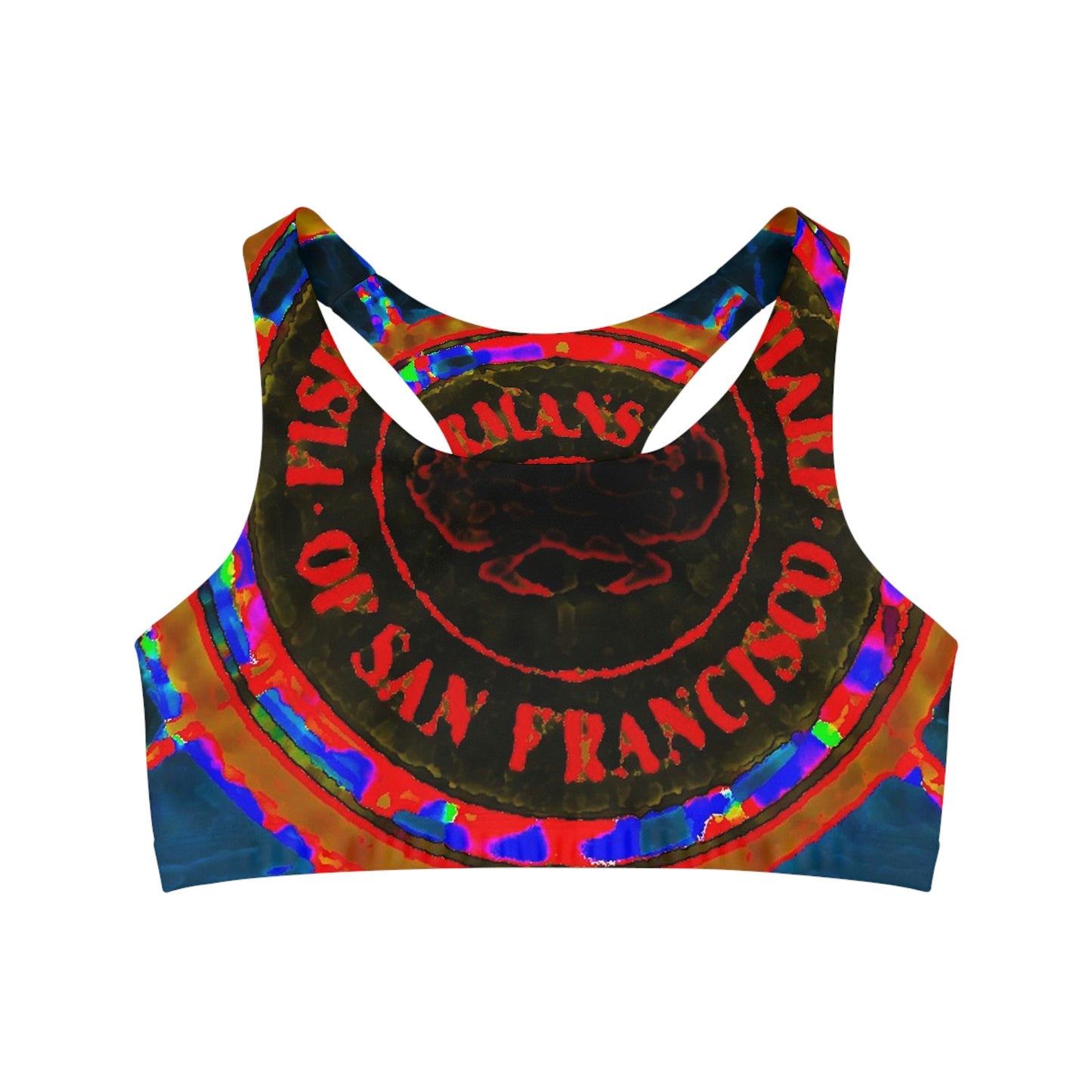 Seamless Sports Bra (AOP) ... "No.9 Fishermen's Grotto - Fishermen's Wharf, SF, California" ... Family Archives: 1970's ... Original Works ...