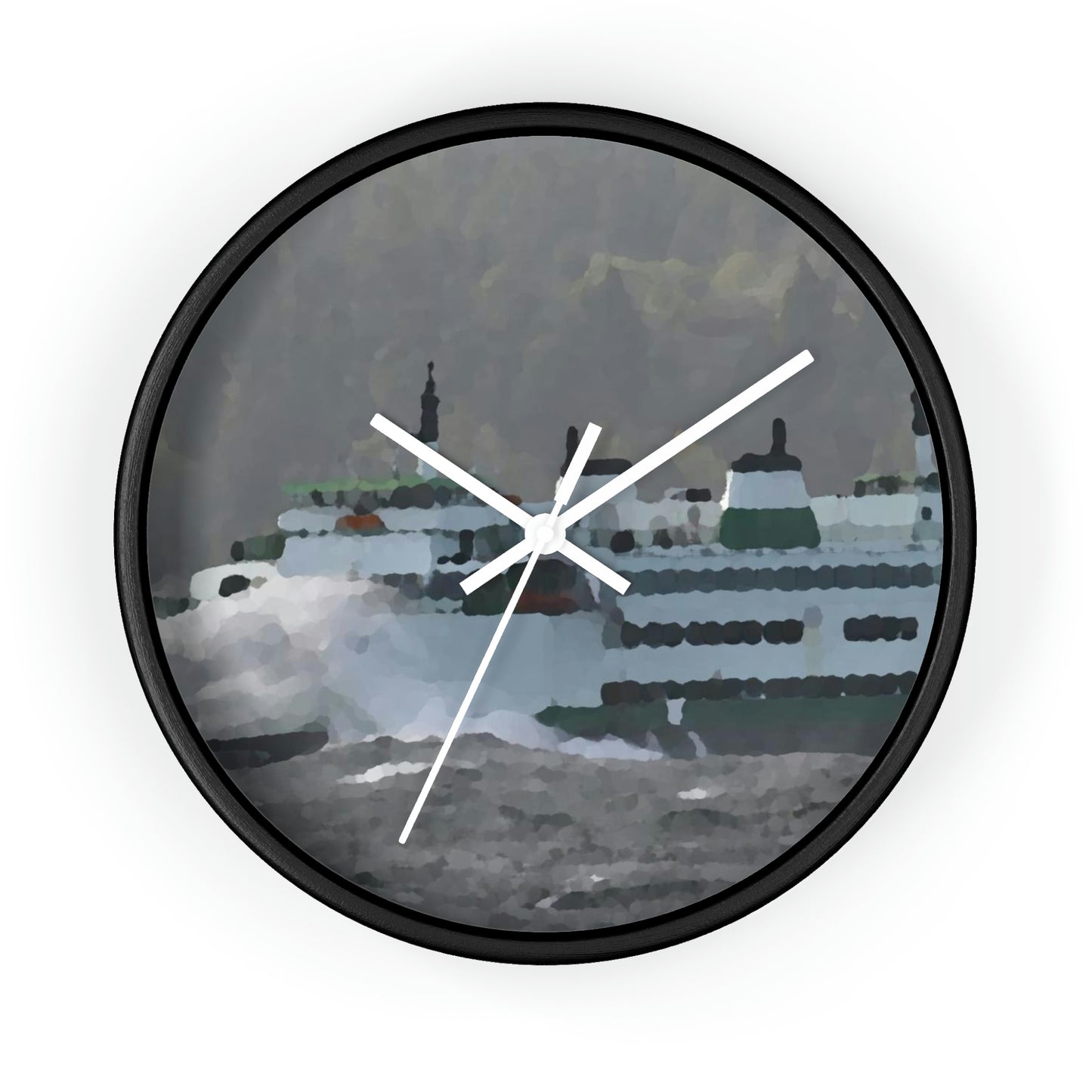 Wall clock ... WADOT Ferry Crossing ... "A Very Rough Day" ... Mulkiteo Route ... Family Archives ... Early 1990's' ... Original Works ...
