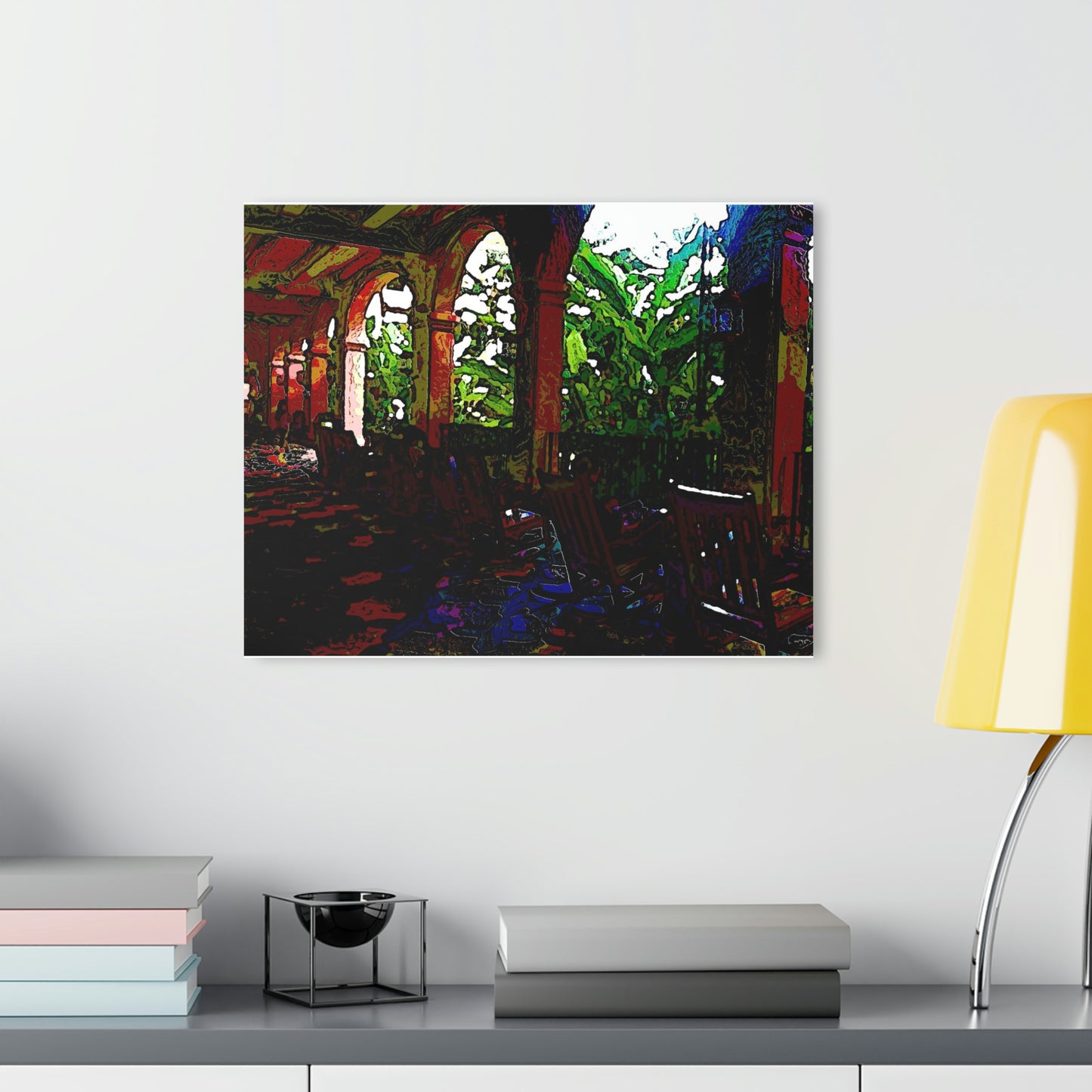 Acrylic Prints (French Cleat Hanging) ...  Lanai & Rocking Chairs At: 'The Pink Palace' ... The Royal Hawai'ian ... Honolulu, HI ... '27Oct2014' ... Original Works ...