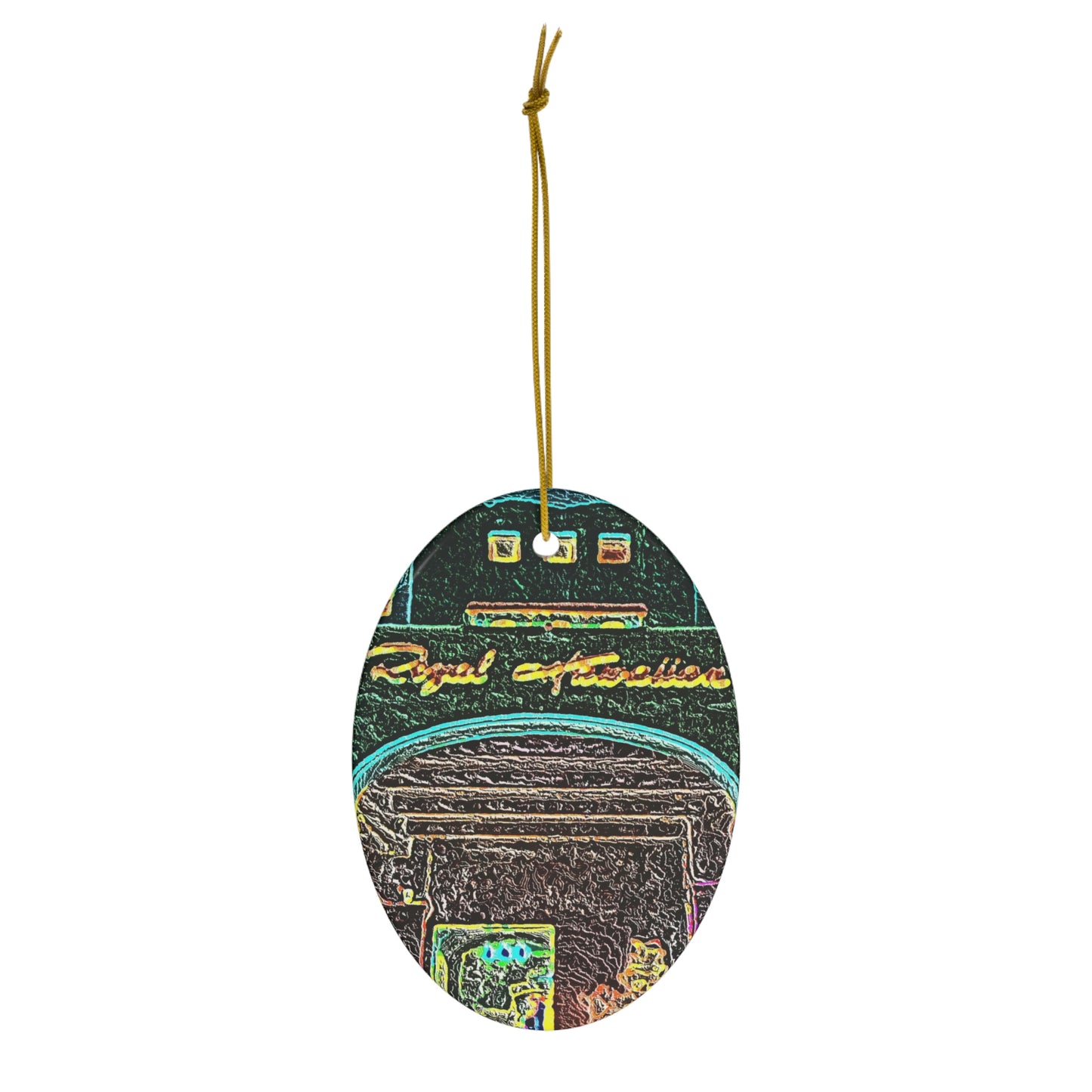 Ceramic Ornament, 1-Pack ... "La Grande Entree" At: 'The Pink Palace' ... The Royal Hawai'ian ... Honolulu, HI ... '27Oct2014' ... Original Works ...