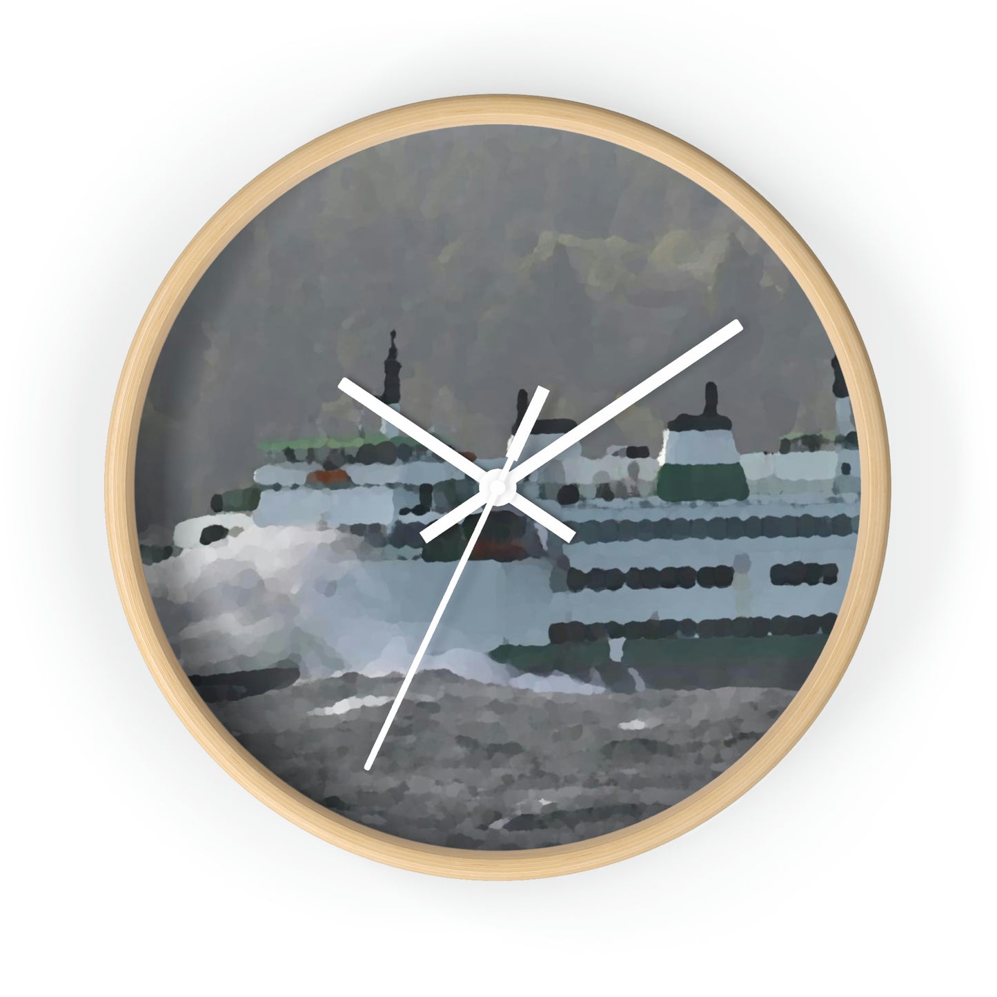Wall clock ... WADOT Ferry Crossing ... "A Very Rough Day" ... Mulkiteo Route ... Family Archives ... Early 1990's' ... Original Works ...