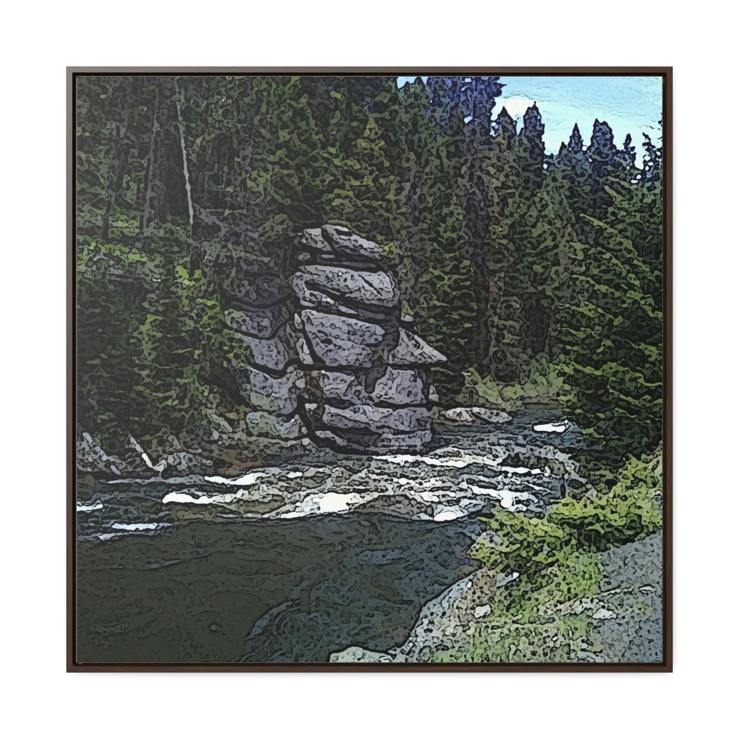 Gallery Canvas Wraps, Square Frame ...  "I Am Innocent" ... Tricky-Dick Immortalized ... Nixon Rock: Along The River ... Central Idaho, Summer 2020 ... Original Works ...