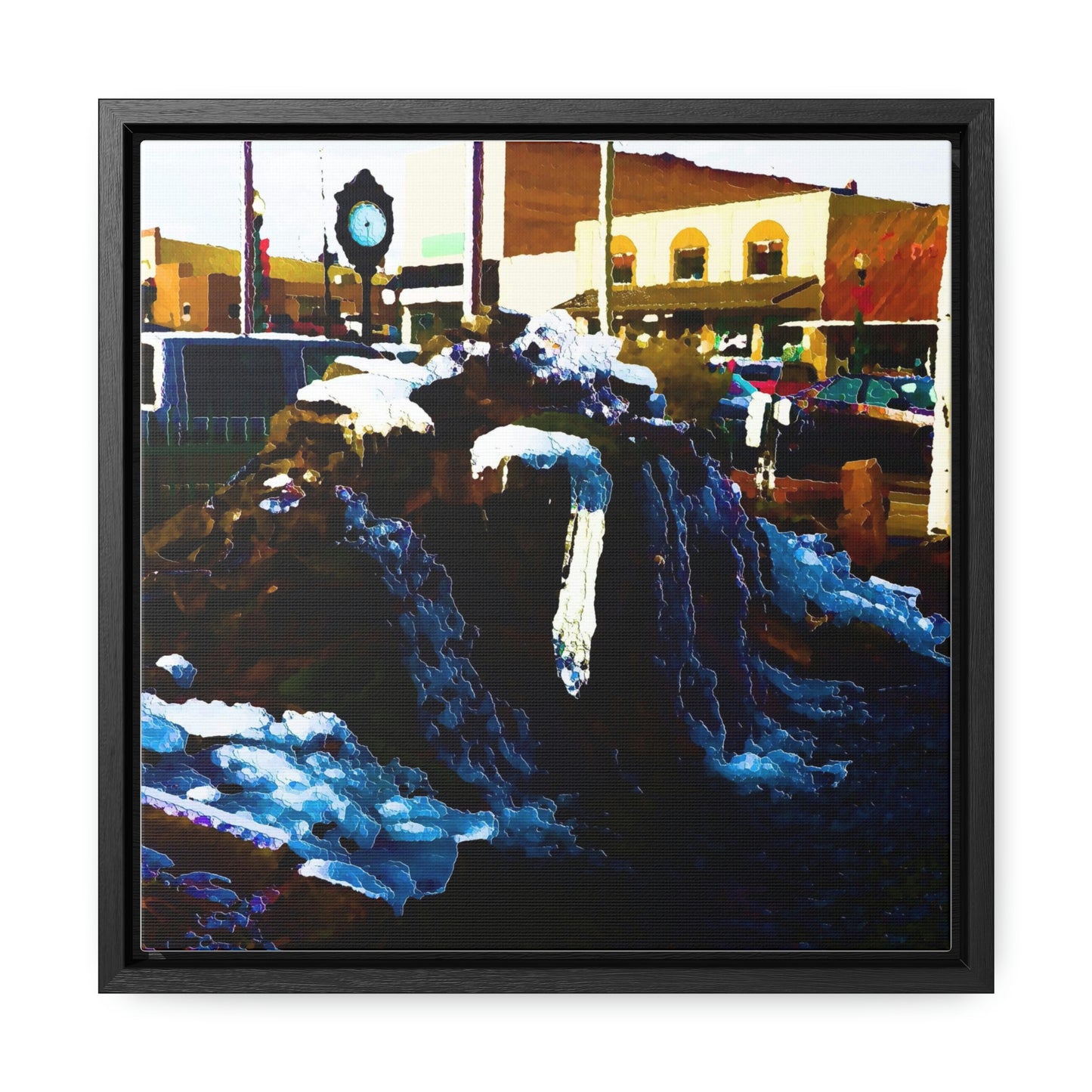 Gallery Canvas Wraps, Square Frame ...  "Ice & Water Sculpted" ... Downtown Grangeville, Idaho ... Adjacent To Irwin Pharmacy ... 5Jan23 ... Original Works ...