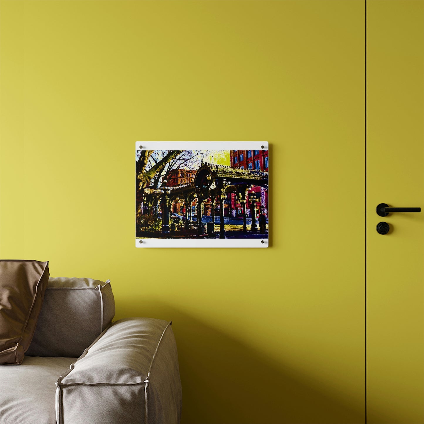 Acrylic Wall Art Panels ... A Very Fine Place To Meet ... To Catch The Bus ... 'To Find A Friend' .. Just-To-Hangout ... Dr FJHolt Base Photo ... Original Works ...