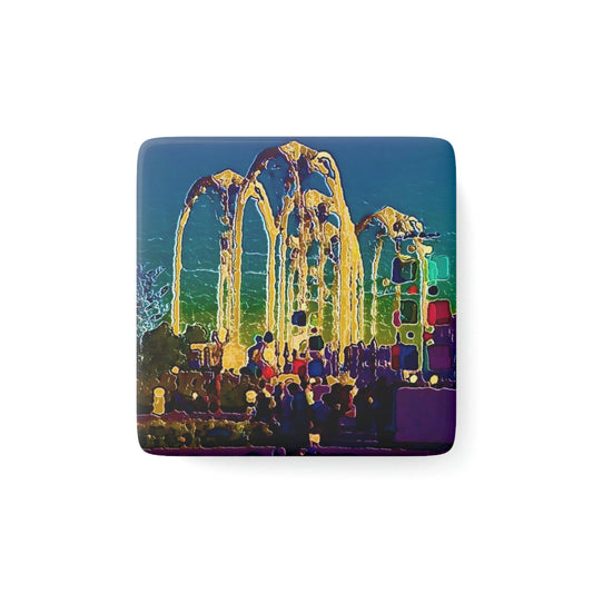 Porcelain Magnet, Square ... "Arches 'Like-No-Other' ... " Seattle World's Fair: 1962. A Family Original ...