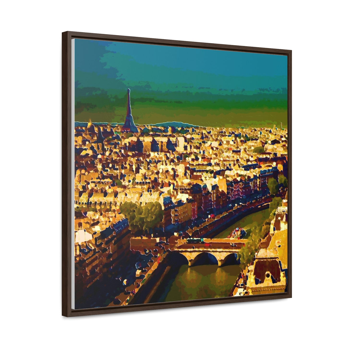Gallery Canvas Wraps, Square Frame ... Au Paris ... "Along The River Seine" ... Barbara Joan Bonnel-Holt: 1972 ... Original Works ...