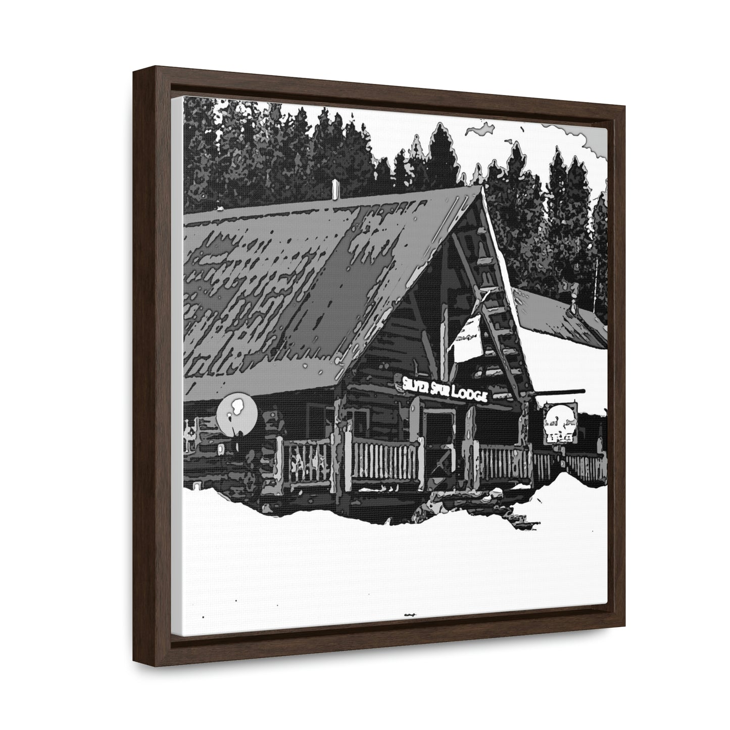 Gallery Canvas Wraps, Square Frame ... A Beautiful Lodge & Back-Country Outfitter In A Mountain Town ... 'Dixie, Idaho, November 2022' ... Original Works ...