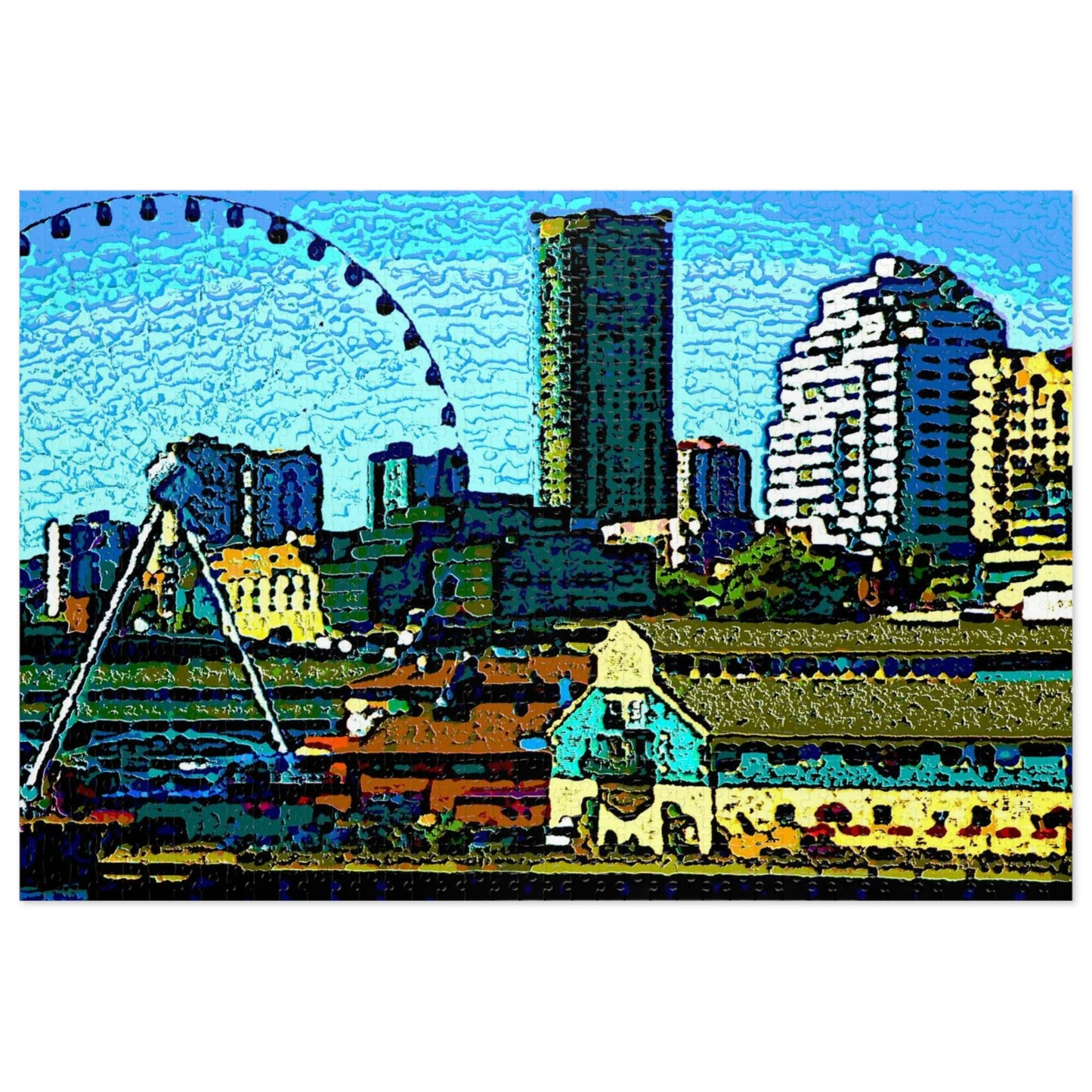 Jigsaw Puzzle (30, 110, 252, 500,1000-Piece) ... That Classic Wheel ... 'Seattle's Wheel' ... & An Old Classic Waterside Vendors ...  'Family Archives' ... Original Works ...