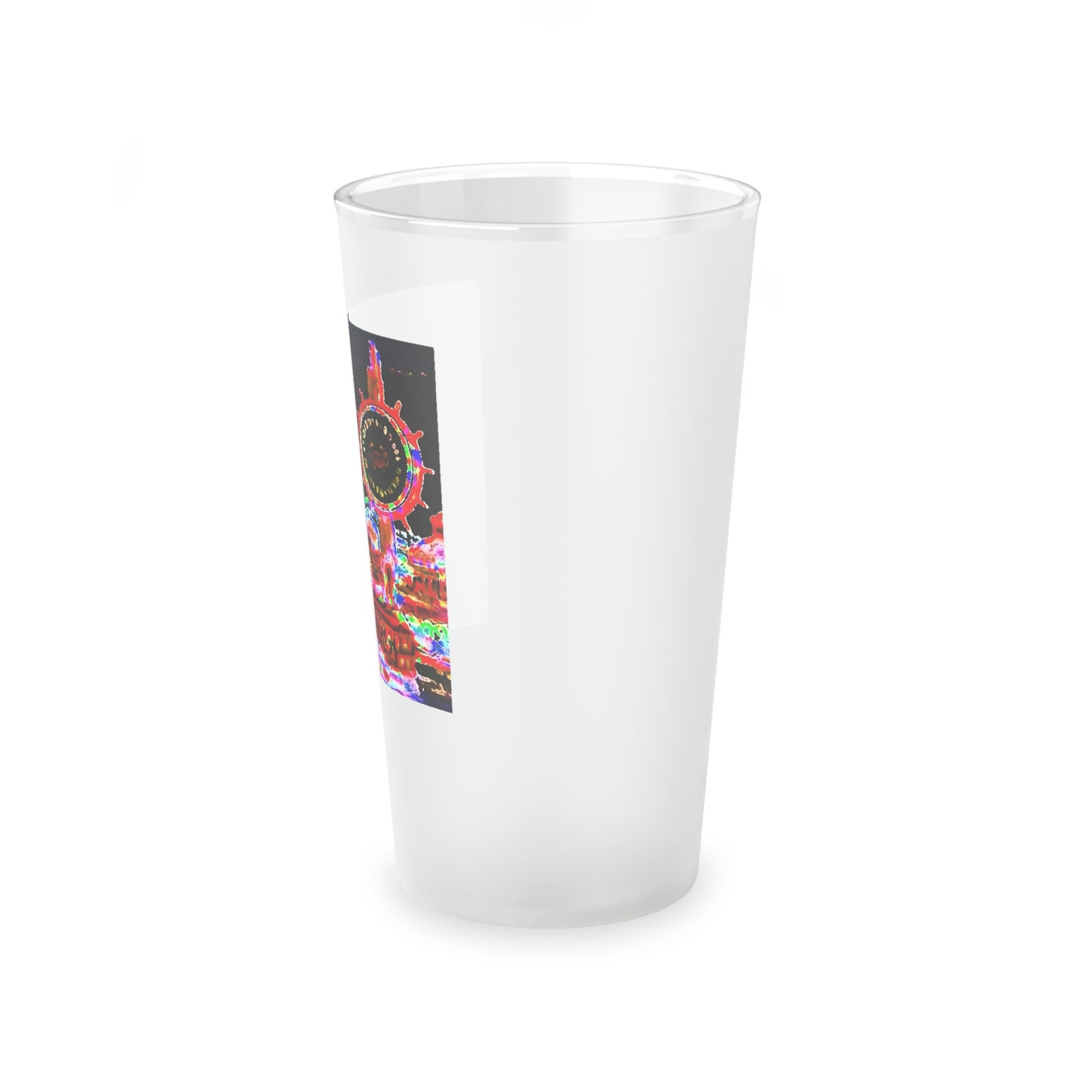 Frosted Pint Glass, 16oz ... "No.9 Fishermen's Grotto - Fishermen's Wharf, SF, California" ... Family Archives: 1970's ... Original Works ...