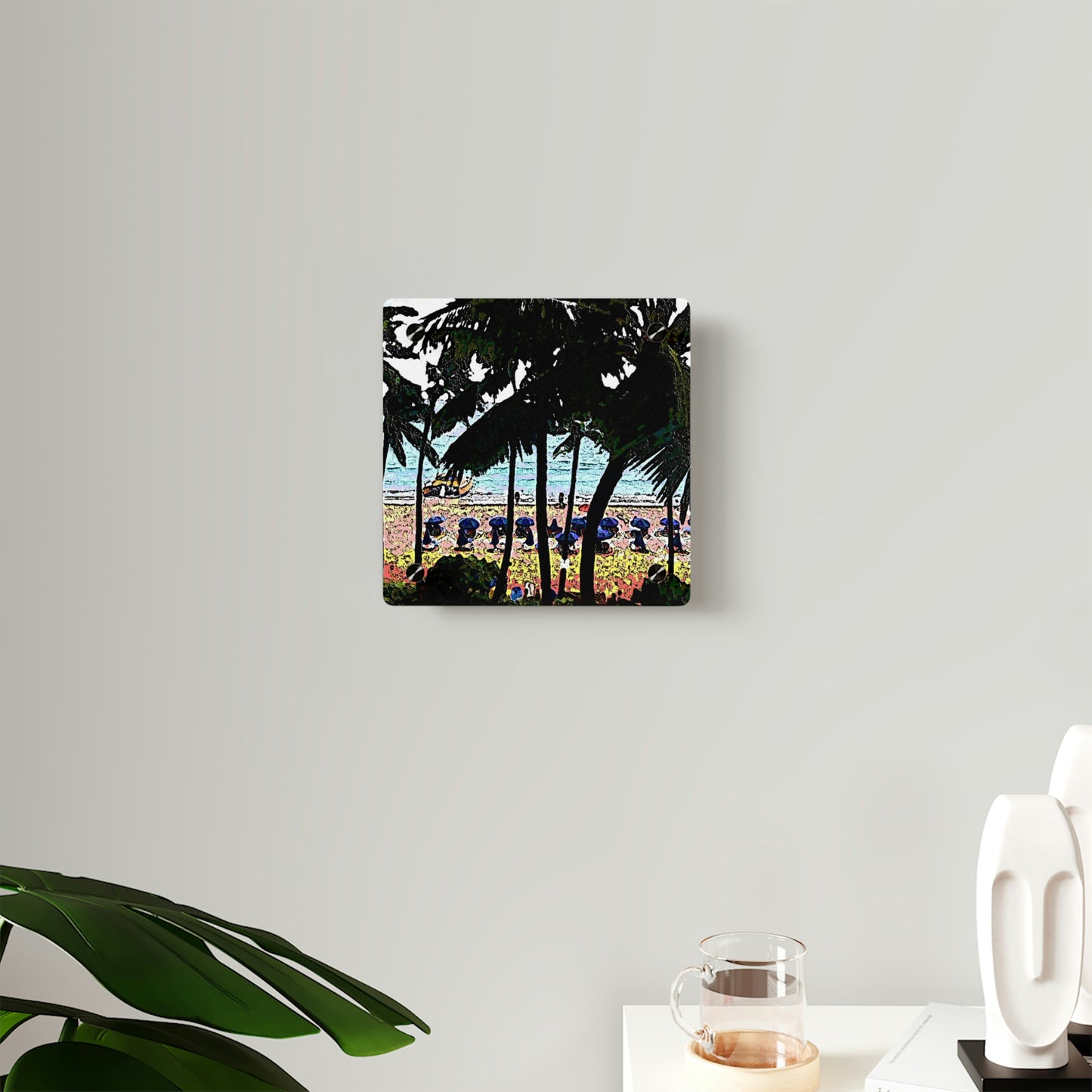 Acrylic Wall Art Panels ... "A Beautiful Beach Amongst The Palms" ... The Outrigger Waikiki, Honolulu, Oahu ... Original Works ...