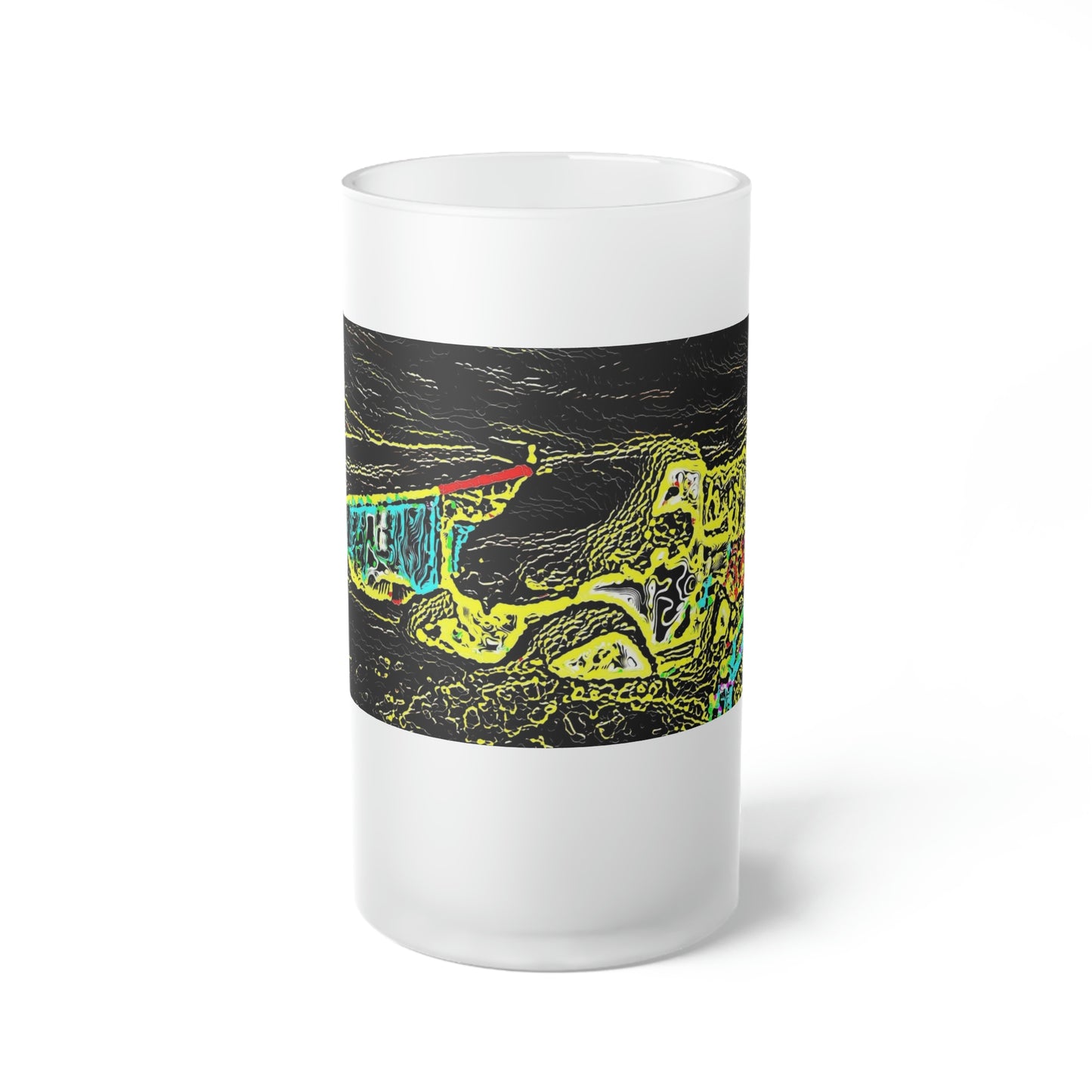 Frosted Glass Beer Mug ... "Snow Vehicle In Snow Storm At-Rest" ... Circa 12Mar23 ... Central Idaho ... 18-Hours Rendering Time: Original Works ...