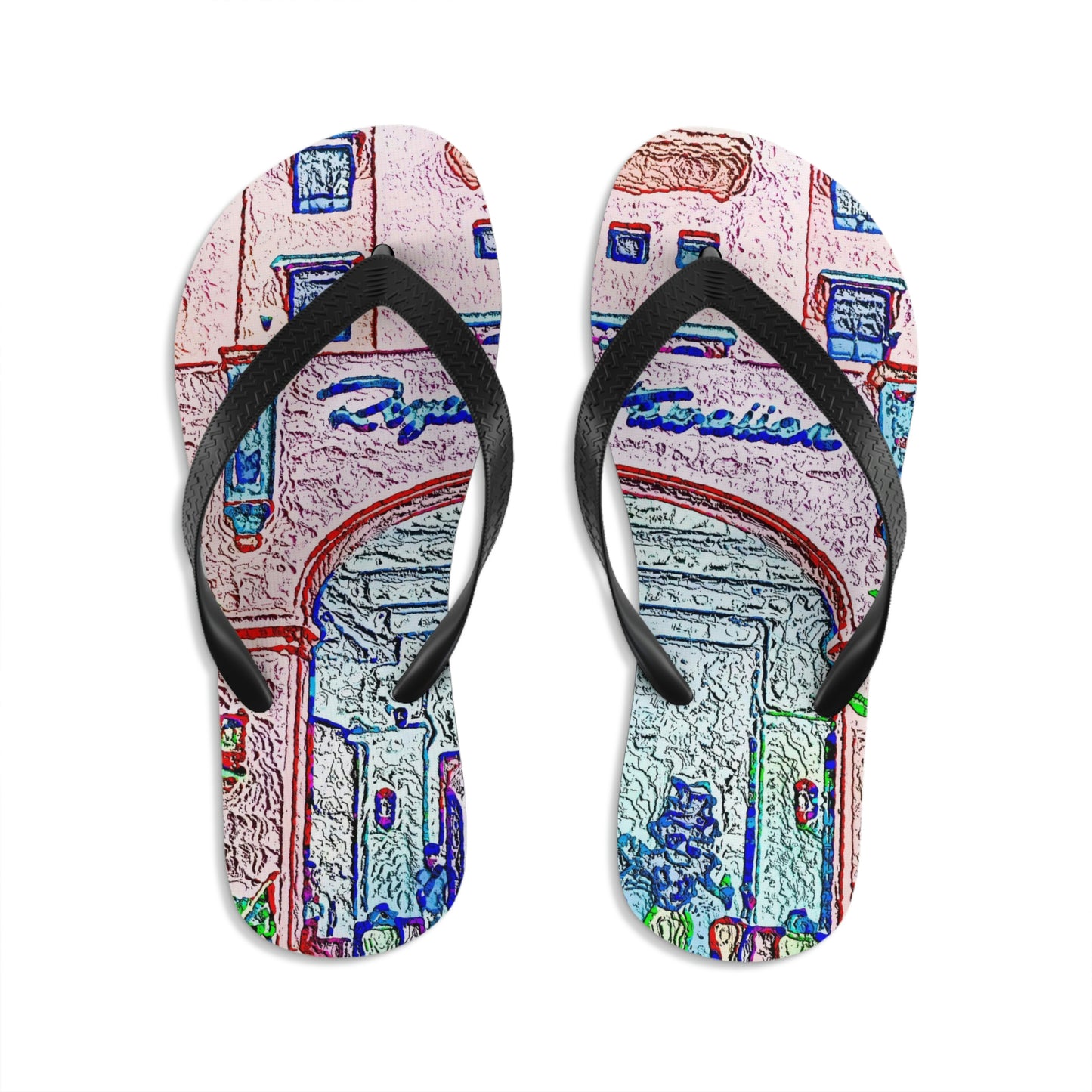Unisex Flip-Flops ... "La Grande Entree" At: 'The Pink Palace' ... The Royal Hawai'ian ... Honolulu, HI ... '27Oct2014' ... Original Works ...