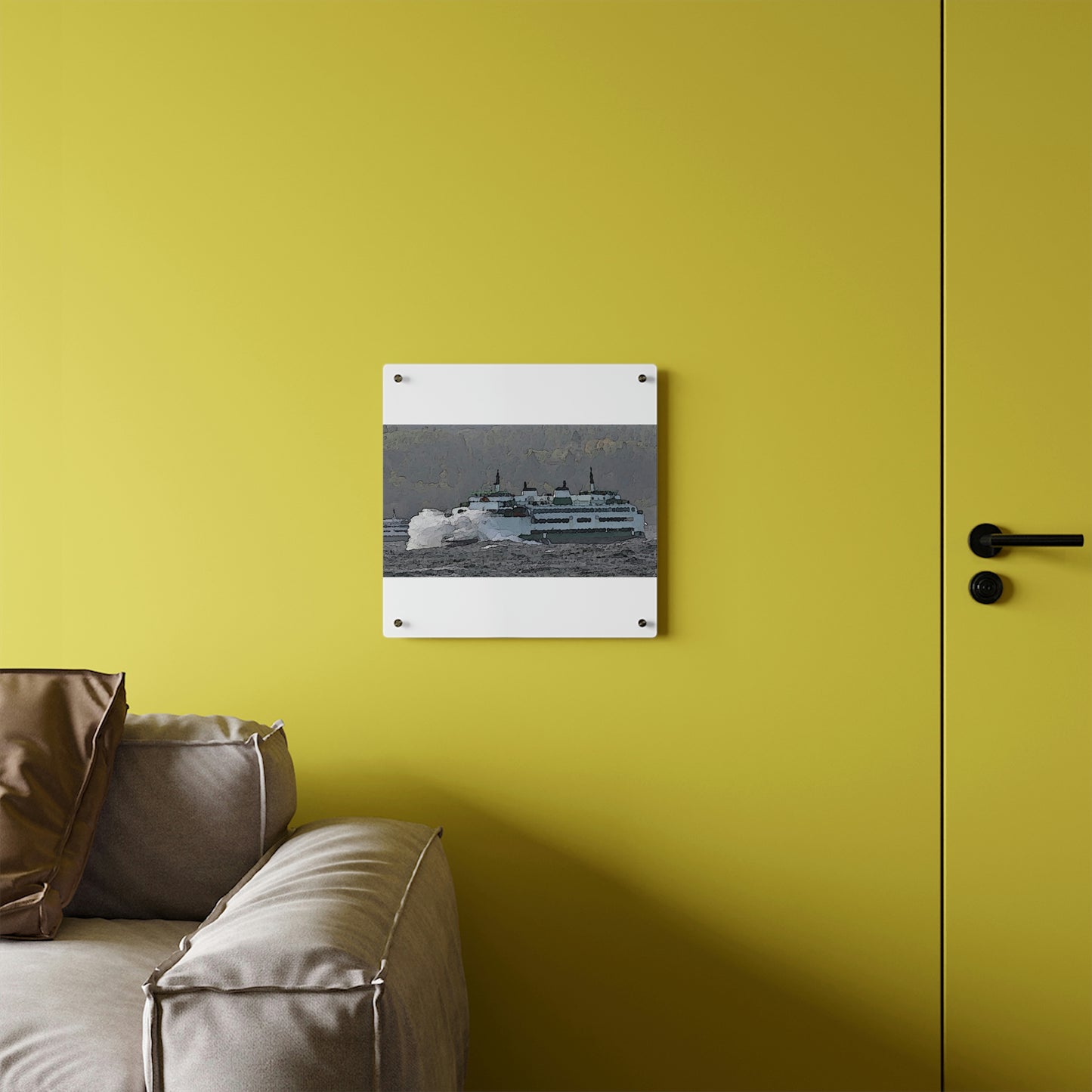 Acrylic Wall Art Panels ... WADOT Ferry Crossing ... "A Very Rough Day" ... Mulkiteo Route ... Family Archives ... Early 1990's' ... Original Works ...
