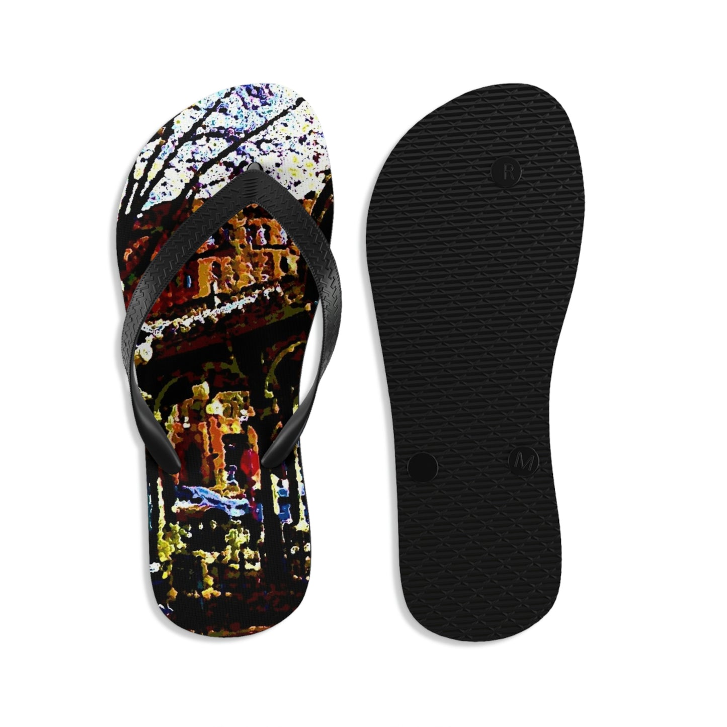 Unisex Flip-Flops ... A Very Fine Place To Meet ... To Catch The Bus ... 'To Find A Friend' .. Just-To-Hangout ... Dr FJHolt Base Photo ... Original Works ...