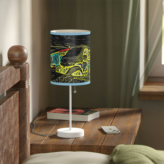 Lamp on a Stand, US|CA plug ... "Snow Vehicle In Snow Storm At-Rest" ... Circa 12Mar23 ... Central Idaho ... 18-Hours Rendering Time: Original Works ...