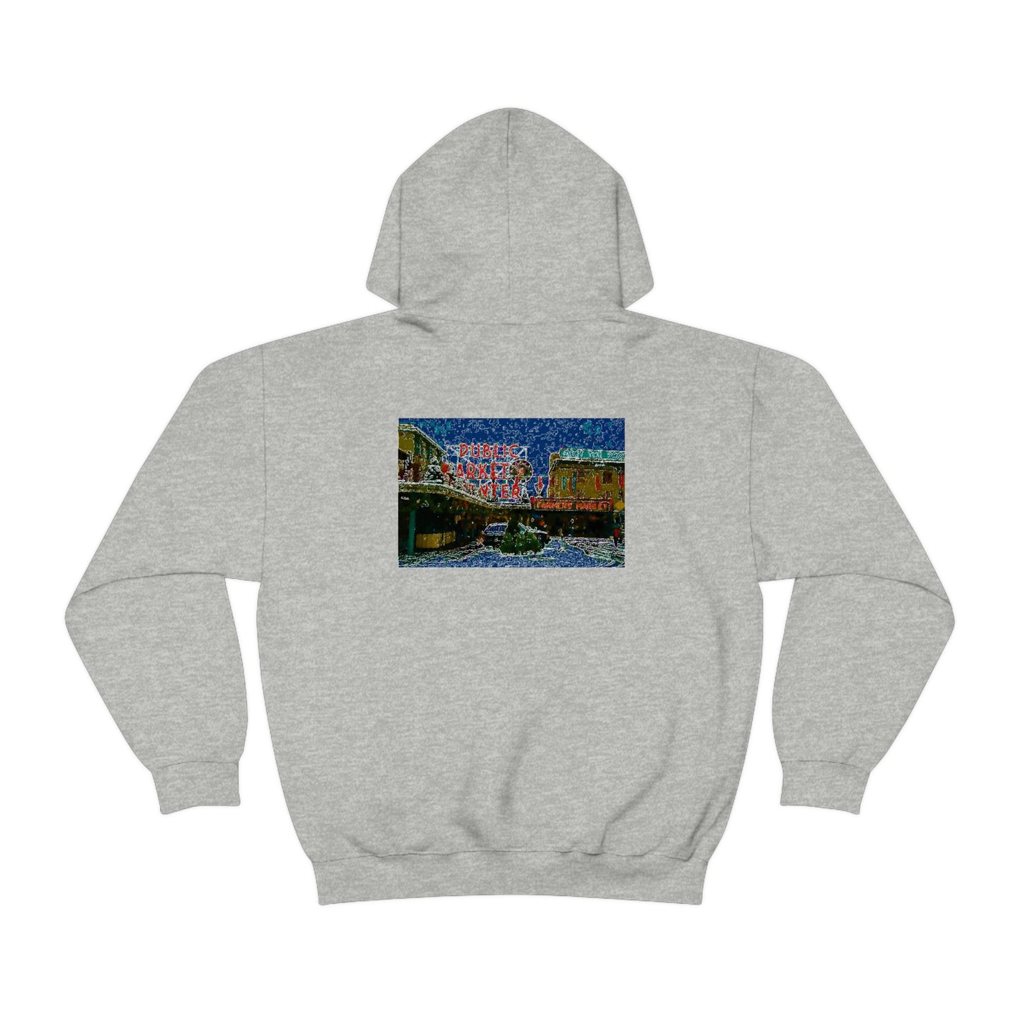 Unisex Heavy Blend™ Hooded Sweatshirt ... Pike Place Market: 'The Public Market', Seattle, Washington. Circa Fall 2013 ...