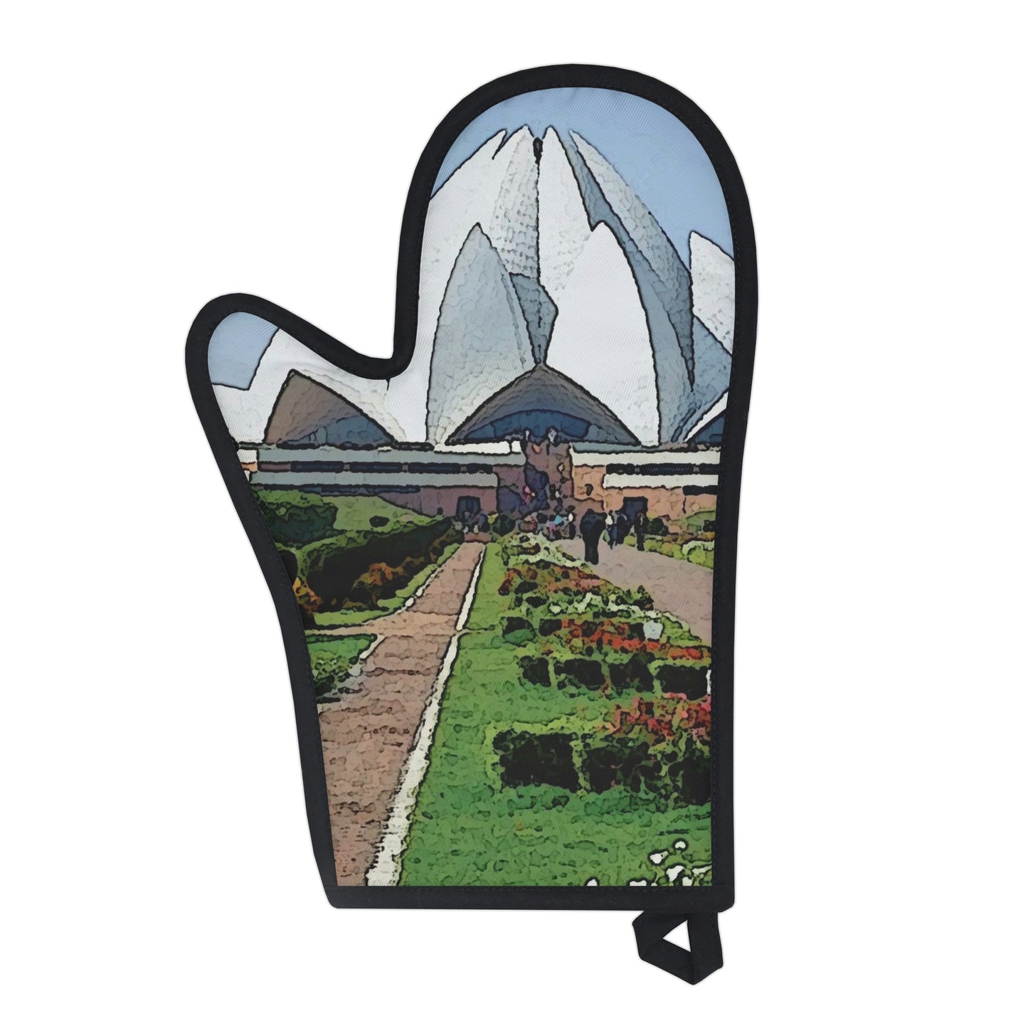 Oven Glove ... 'Bahai'i House-Of-Worship' ... "Lotus Temple: Delhi, India, 2008" ... Original Works ...