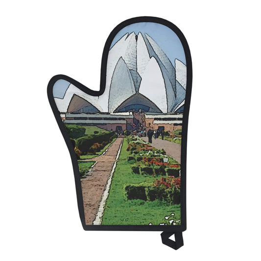Oven Glove ... 'Bahai'i House-Of-Worship' ... "Lotus Temple: Delhi, India, 2008" ... Original Works ...