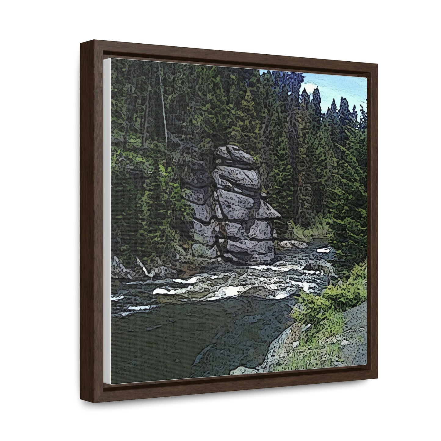 Gallery Canvas Wraps, Square Frame ...  "I Am Innocent" ... Tricky-Dick Immortalized ... Nixon Rock: Along The River ... Central Idaho, Summer 2020 ... Original Works ...