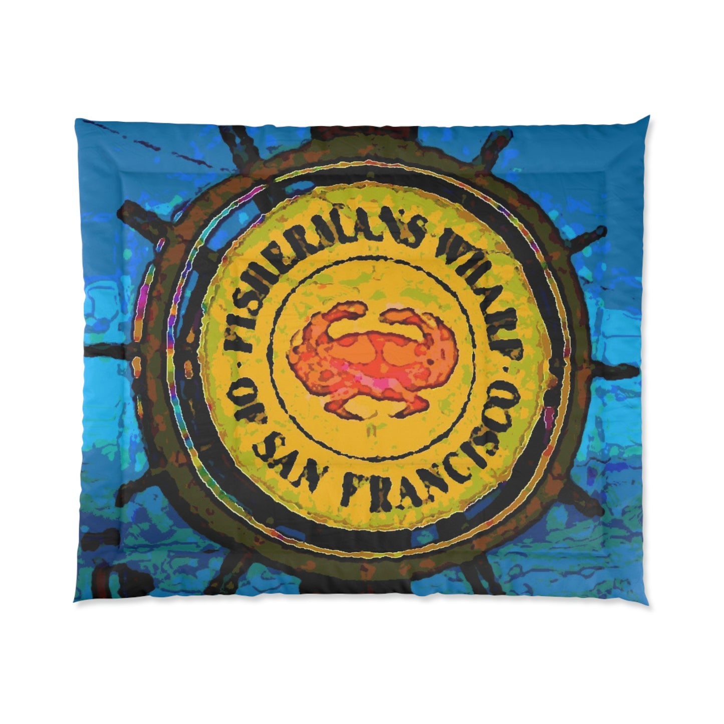 Comforter ... "No.9 Fishermen's Grotto - Fishermen's Wharf, SF, California" ... Family Archives: 1970's ... Original Works ...