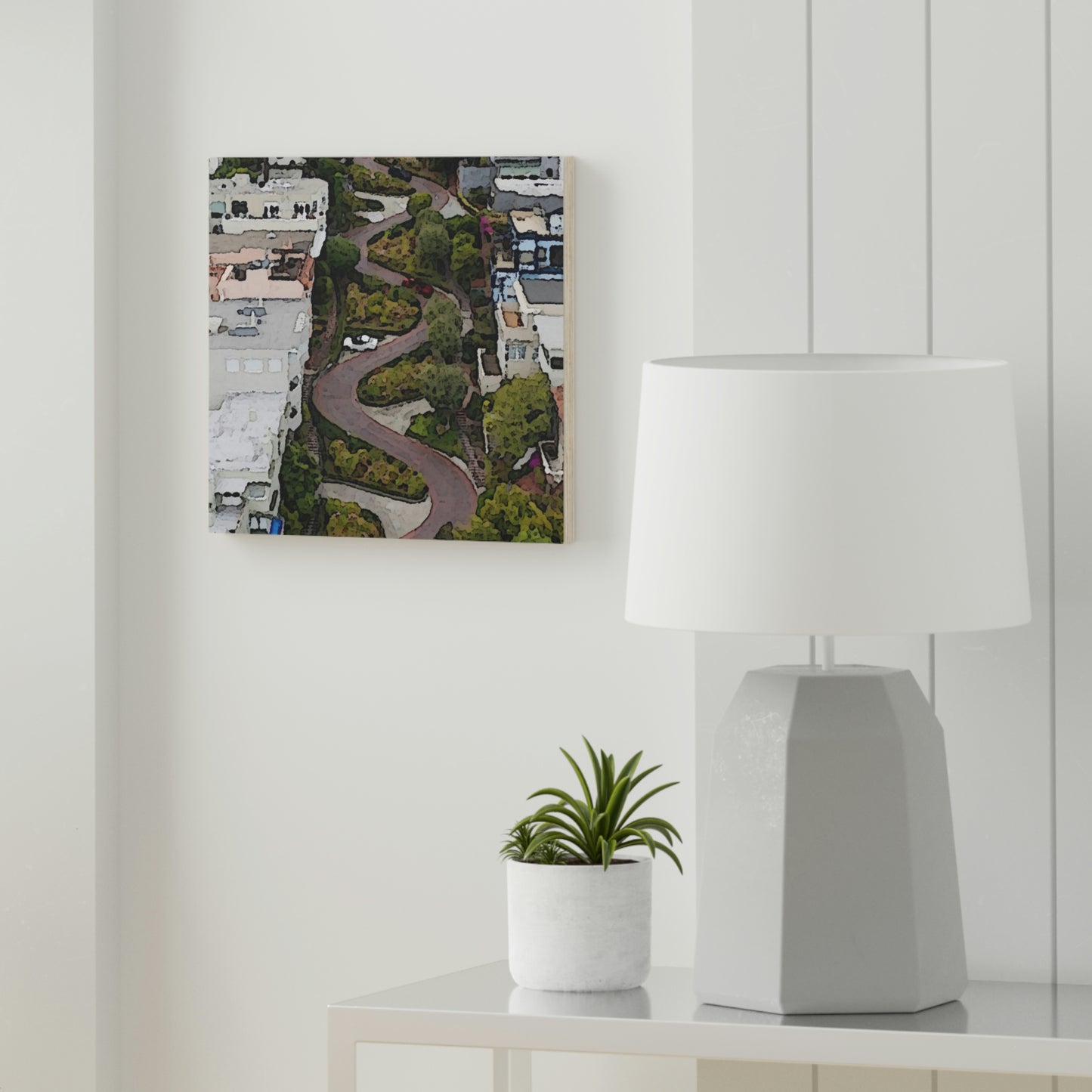 Wood Canvas ... A Crazy Street ... 'Eight Winding Curve-Switchbacks' ... "Lombard Street, San Francisco, CA' ... Family Archives: 1970's ... Original Works ...