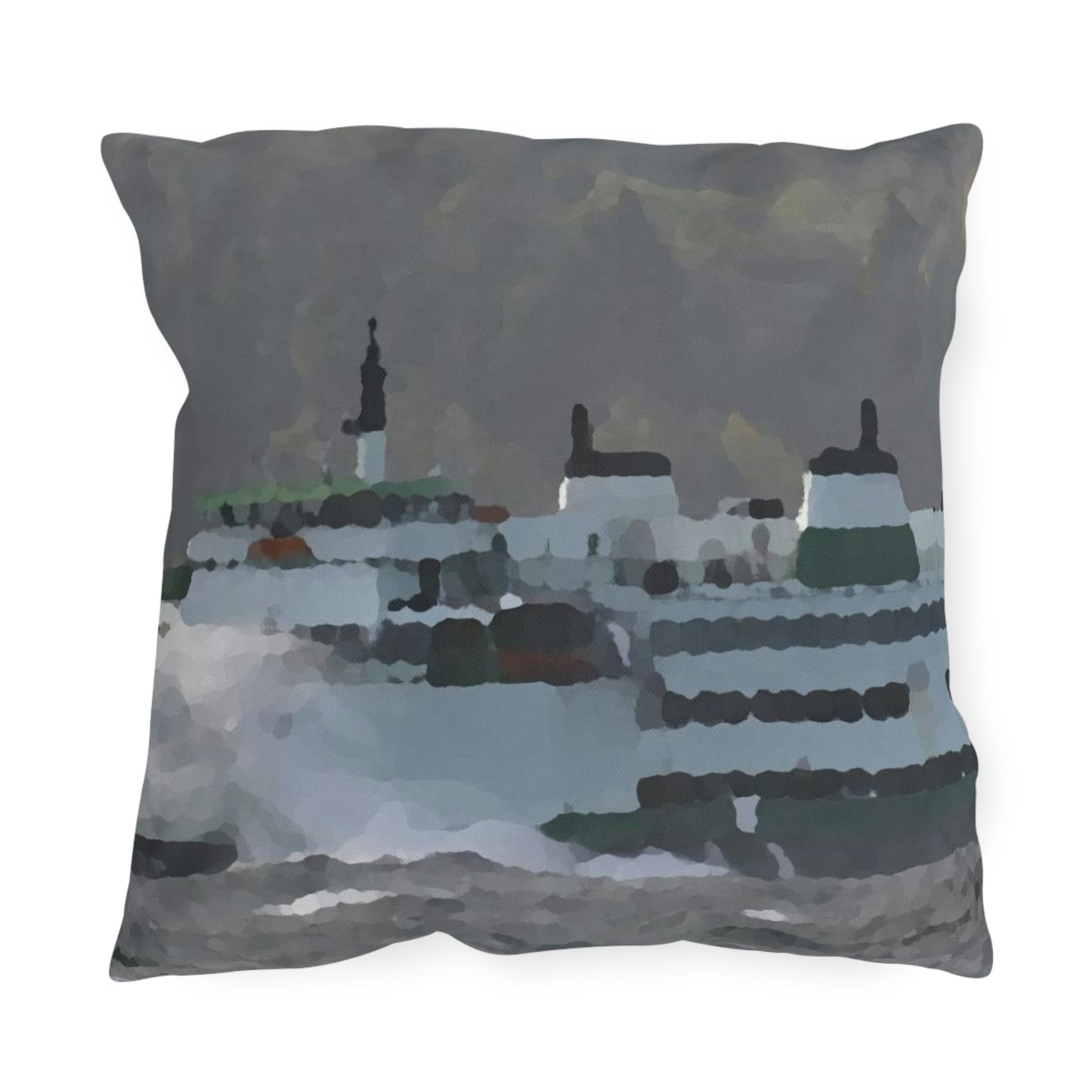 Outdoor Pillows ... WADOT Ferry Crossing ... "A Very Rough Day" ... Mulkiteo Route ... Family Archives ... Early 1990's' ... Original Works ...