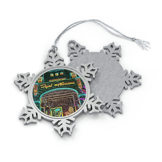 Pewter Snowflake Ornament ... "La Grande Entree" At: 'The Pink Palace' ... The Royal Hawai'ian ... Honolulu, HI ... '27Oct2014' ... Original Works ...