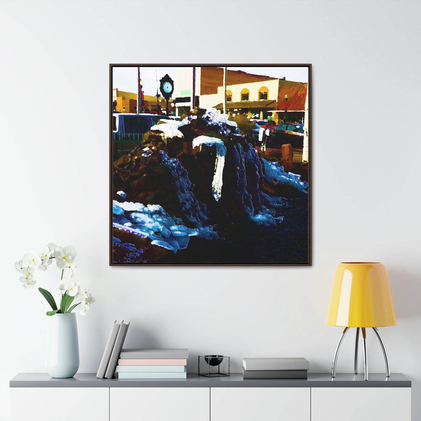 Gallery Canvas Wraps, Square Frame ...  "Ice & Water Sculpted" ... Downtown Grangeville, Idaho ... Adjacent To Irwin Pharmacy ... 5Jan23 ... Original Works ...
