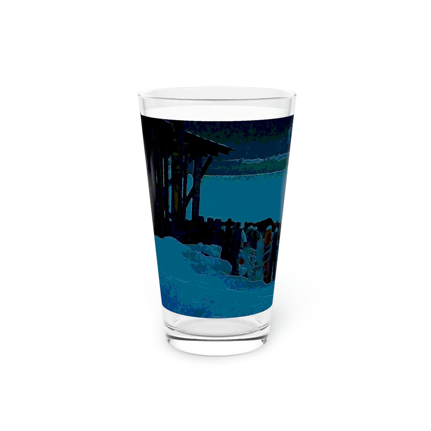 Pint Glass, 16oz ... A Quiet Morning ... "Along The Red River & Nature Preserve Plateau" ... Jan23 ... Original Works ...