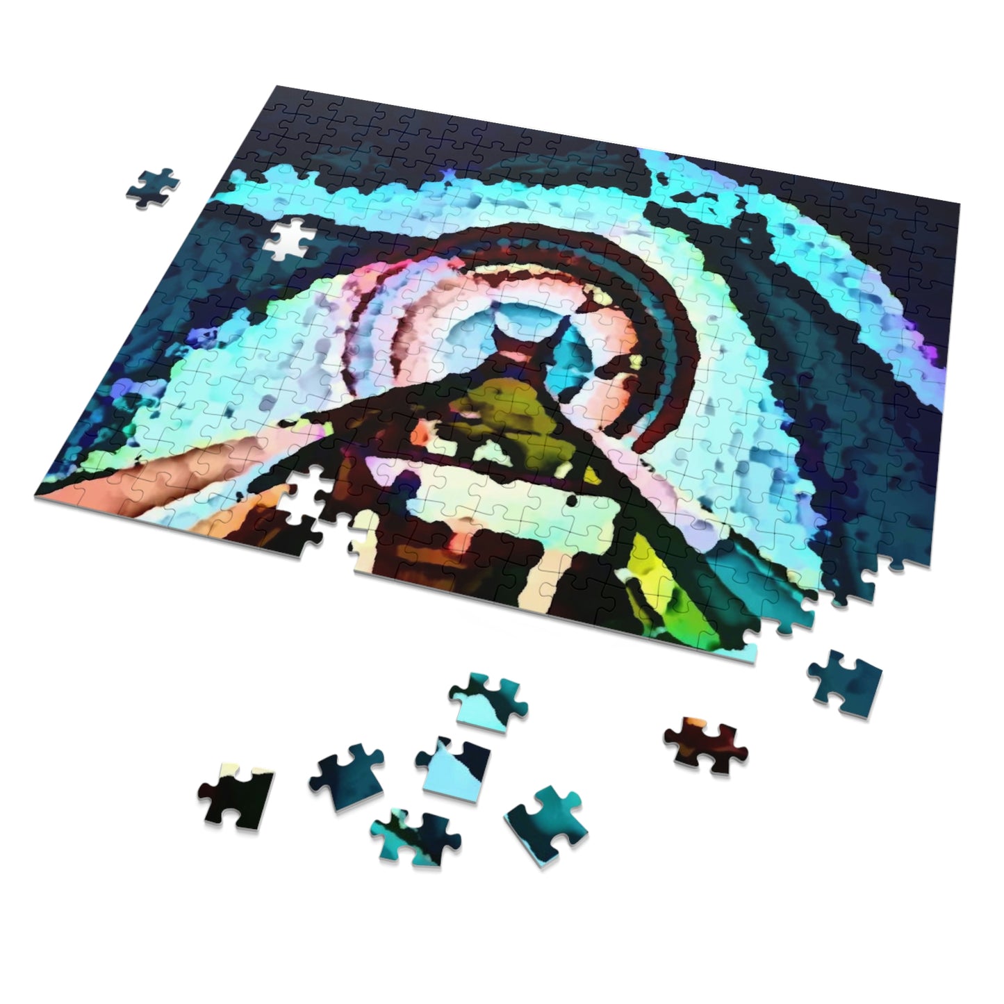 Jigsaw Puzzle (30, 110, 252, 500,1000-Piece) ... "Seattle's World Fair" ... Below Space Needle 'Looking Up' ... On A Very Rainy Morning (Father's Family Photo). ... Original ...