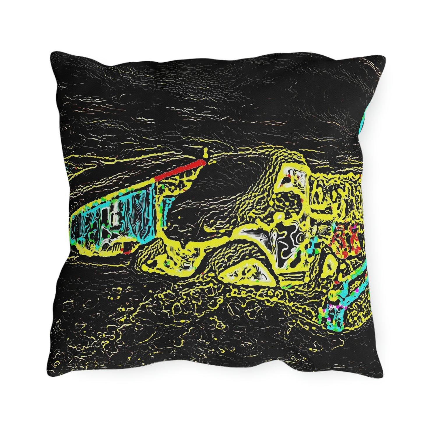 Outdoor Pillows ...  "Snow Vehicle In Snow Storm At-Rest" ... Circa 12Mar23 ... Central Idaho ... 18-Hours Rendering Time: Original Works ...