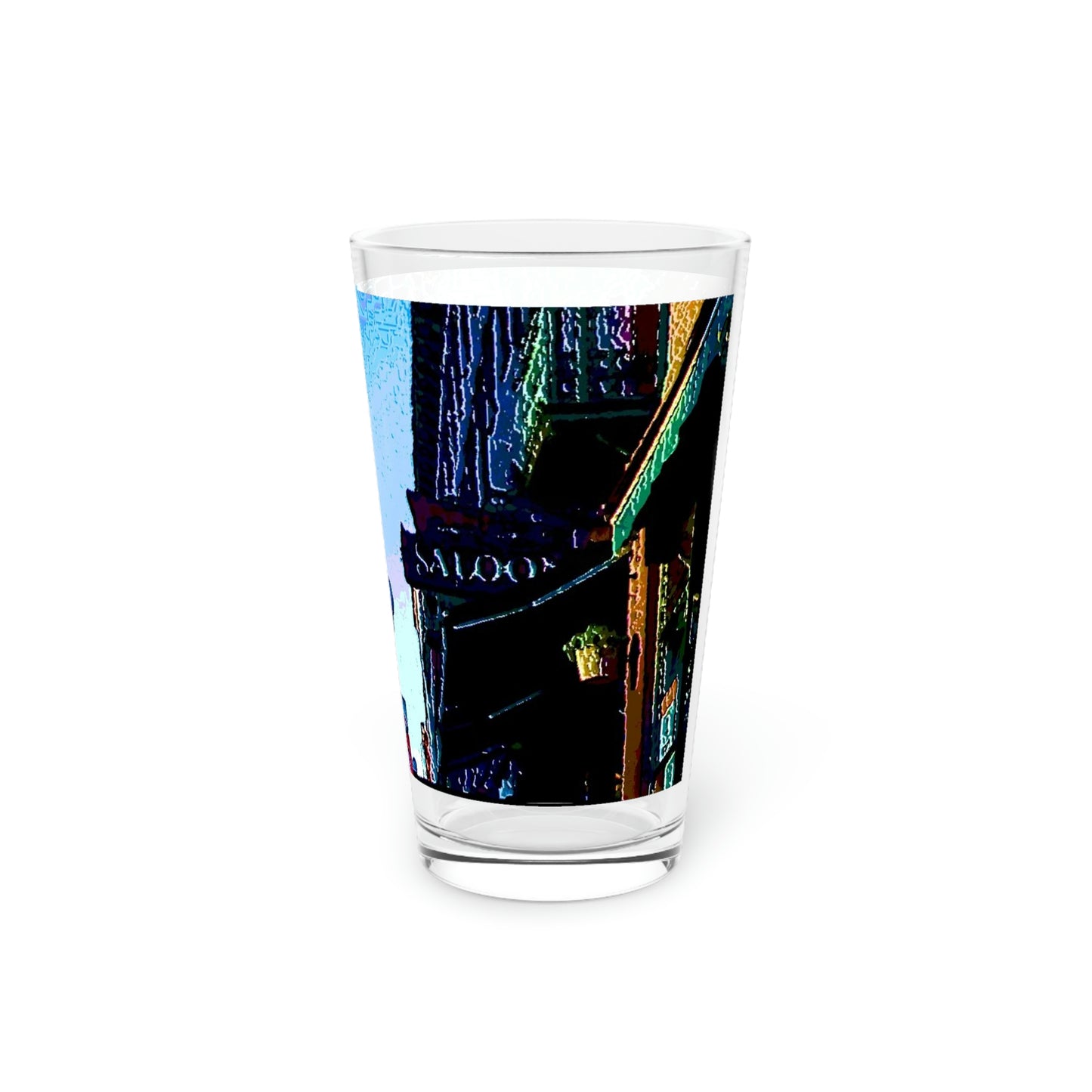 Pint Glass, 16oz ...  Pioneer Square & Smith Tower ... 'That World Famous View' ... Colleague Supplied Photo ... Original Works ...