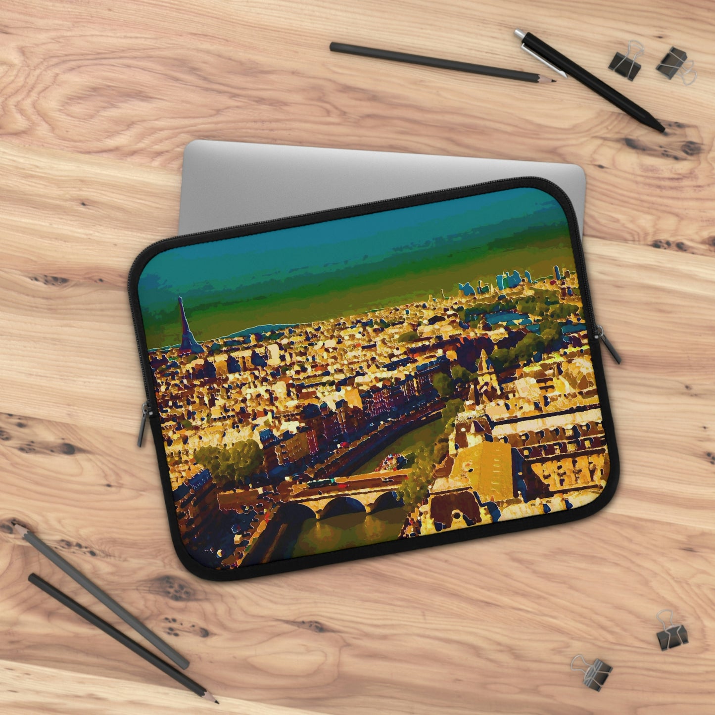 Laptop Sleeve ... Au Paris ... "Along The River Seine" ... Barbara Joan Bonnel-Holt: 1972 ... Original Works ...