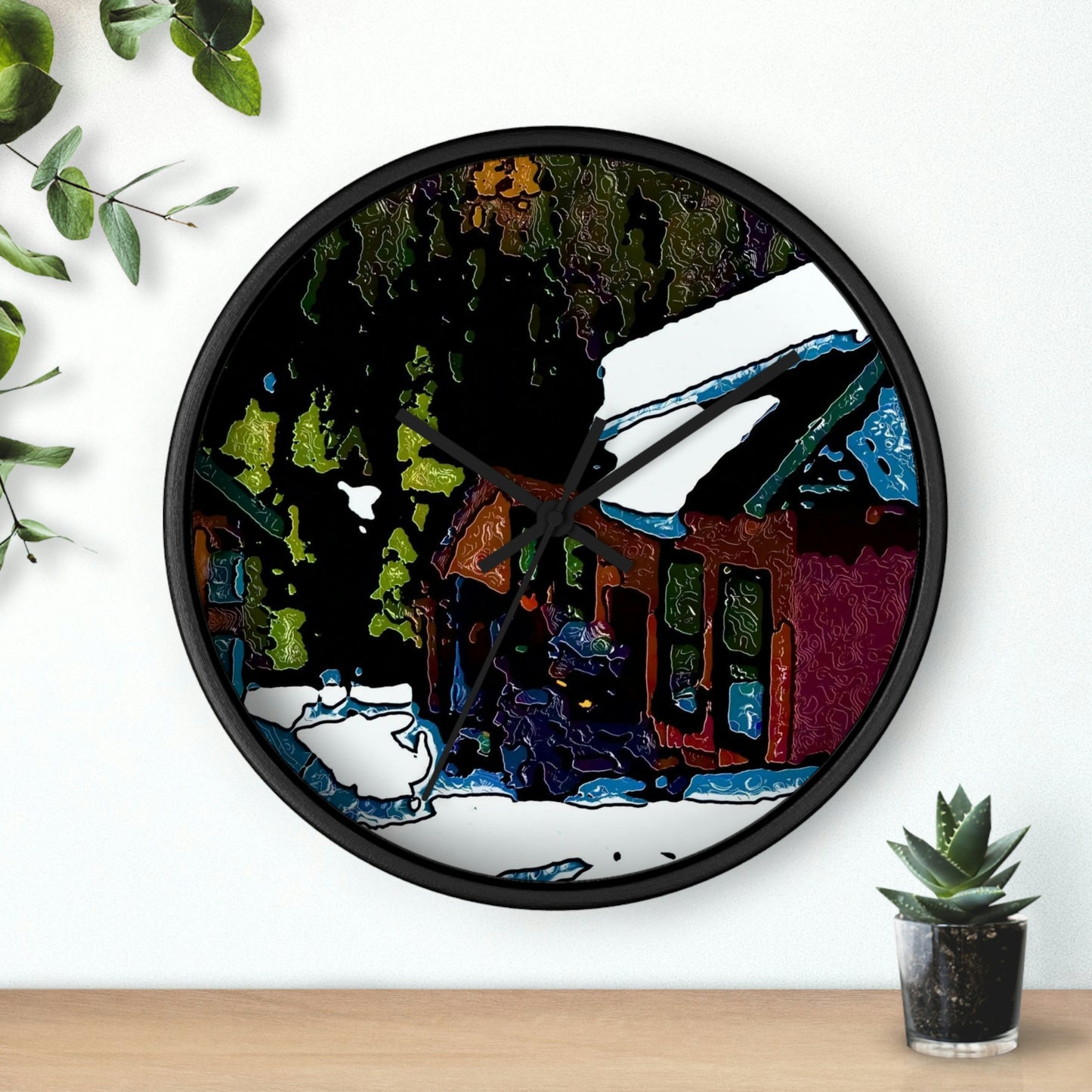 Wall clock ... "A Rider Passeth-Through-It" ... Colors Galore & A Bit Of Impressionism ... Original Works. Winter 2021. Central Idaho. Rendering Time: 12 Hours ...